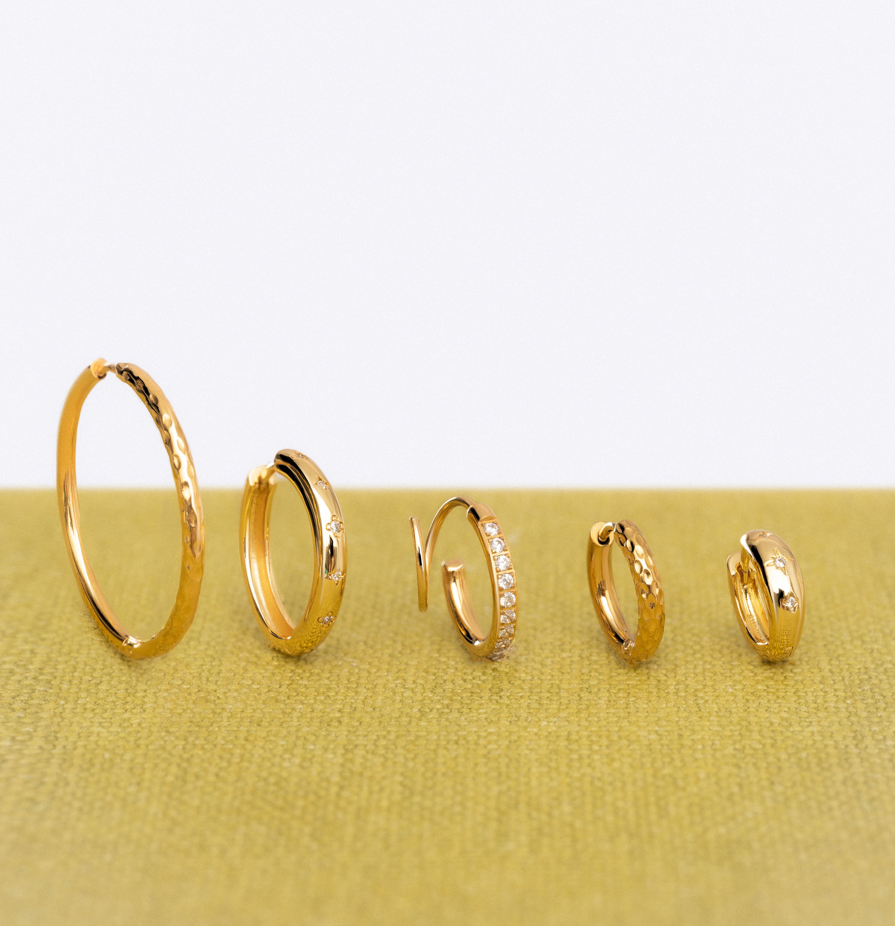 River L Hoop Stainless Steel Gold Earrings