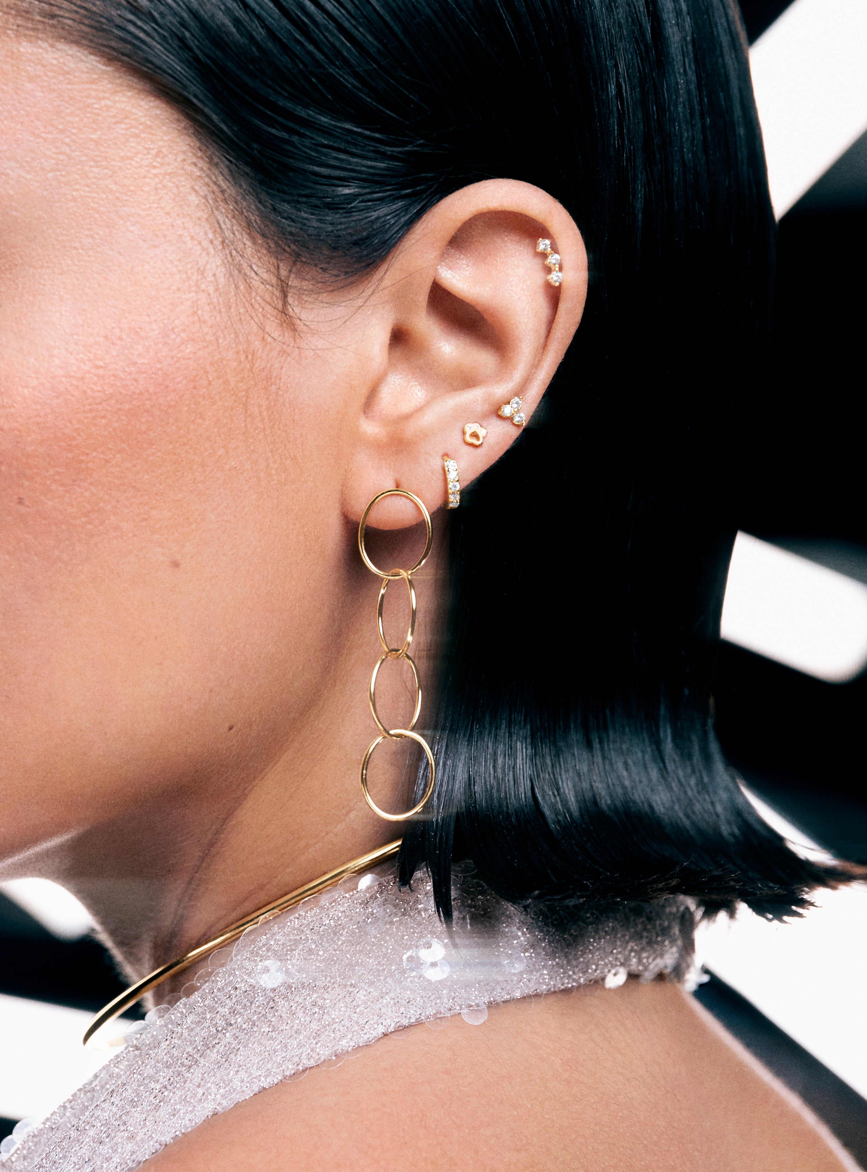 Clover Gold Single Earring