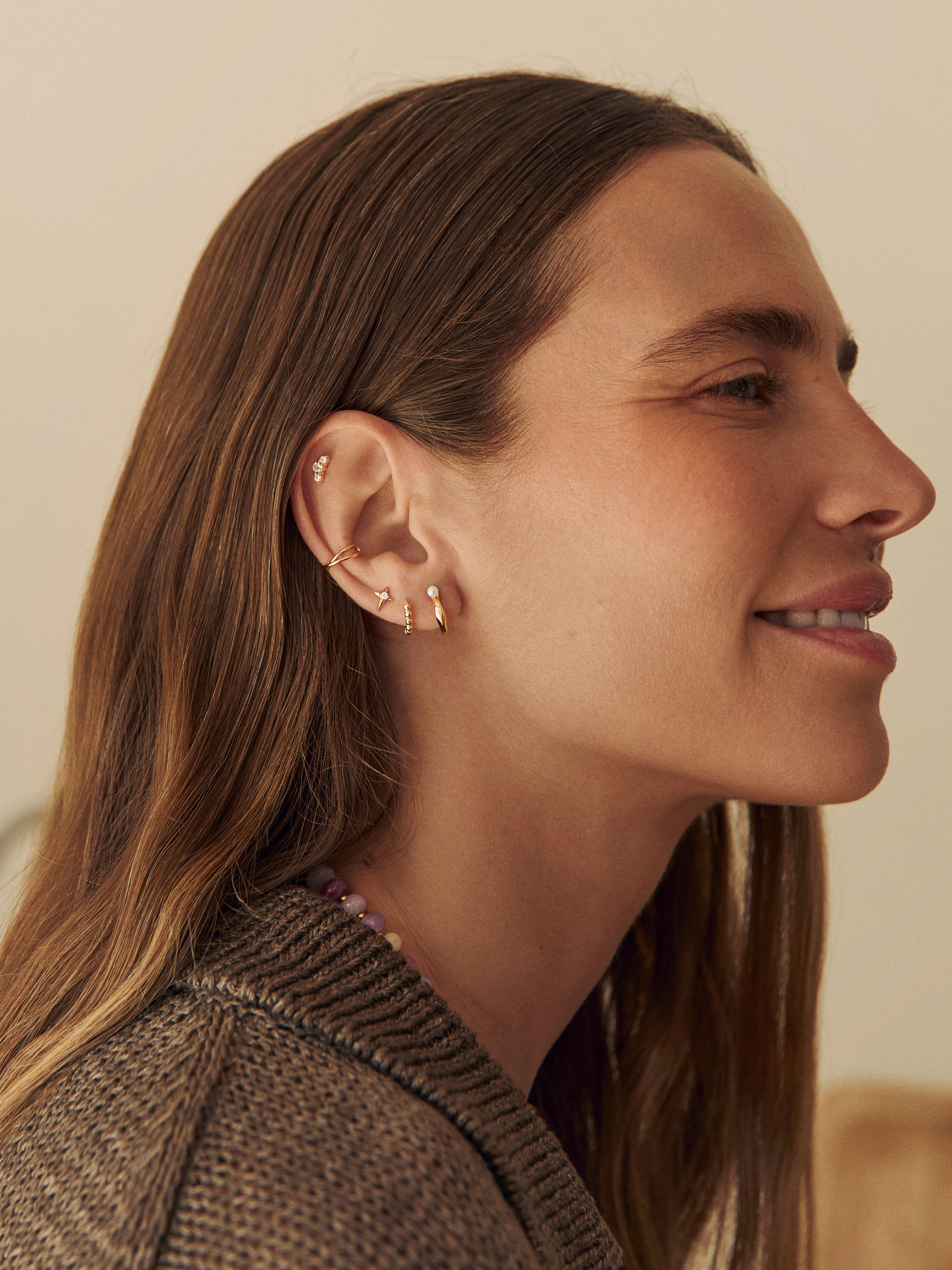 Pendiente Suelto Guidance Plata Baño Oro