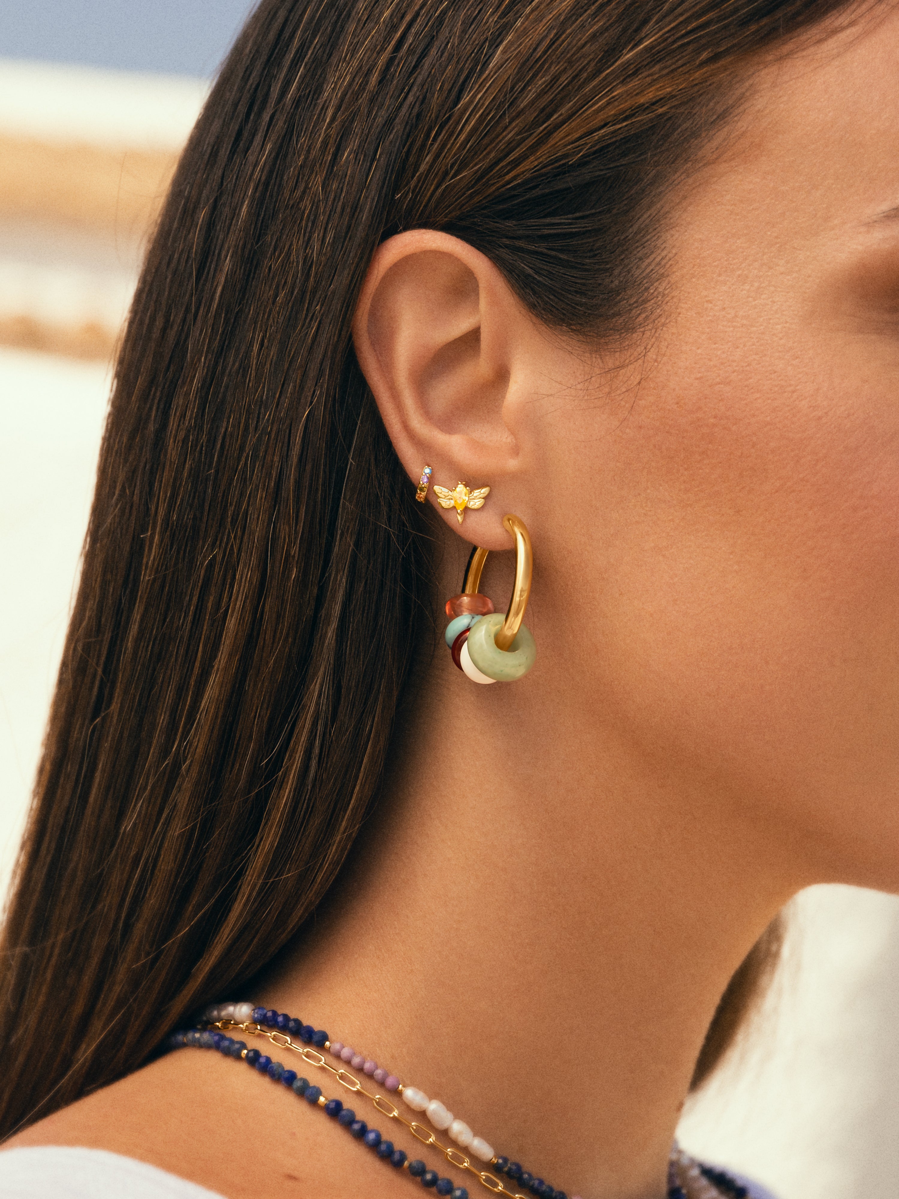 Carmen True Colors Gold Hoop Earrings