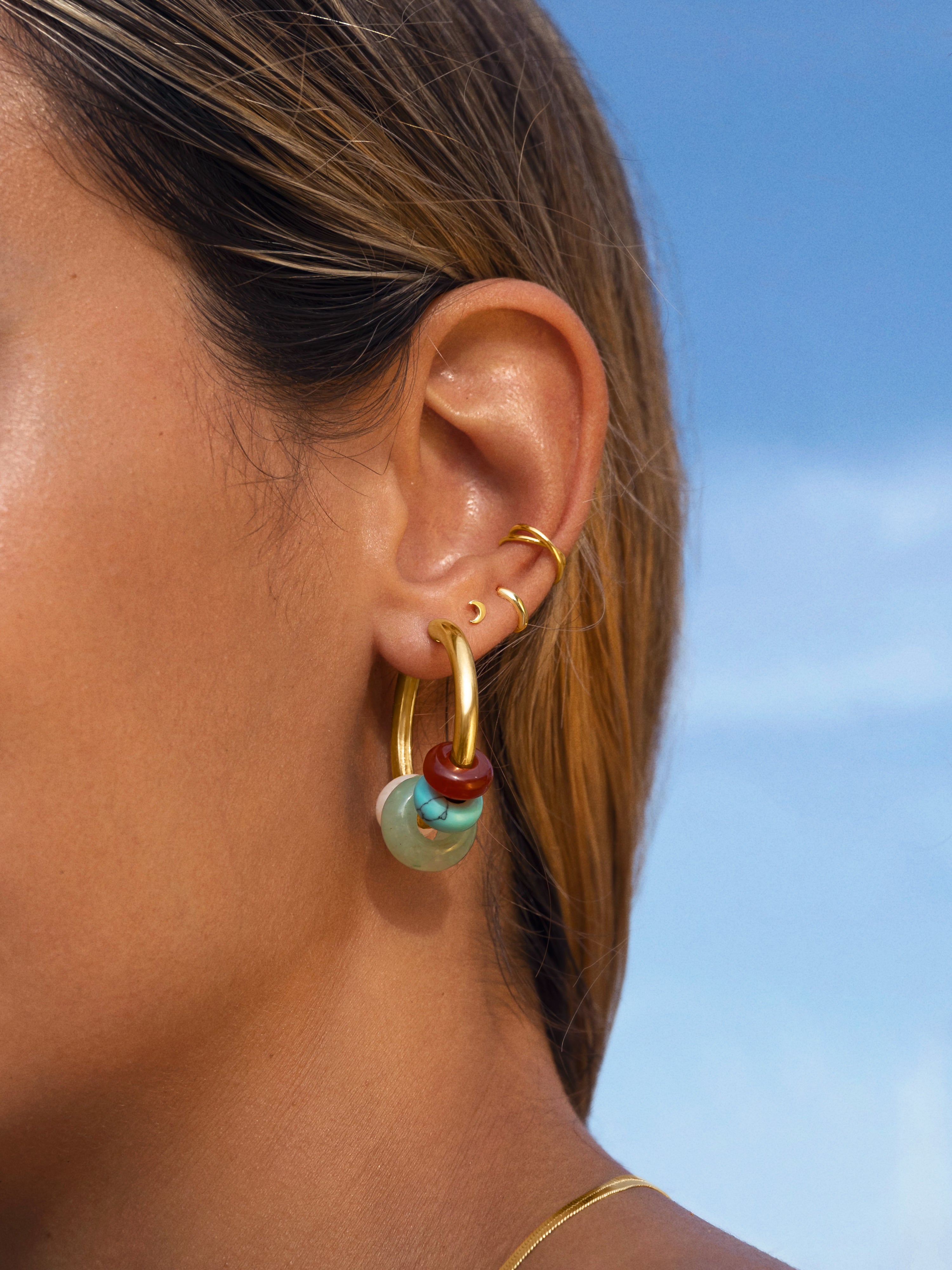 Carmen True Colors Gold Hoop Earrings