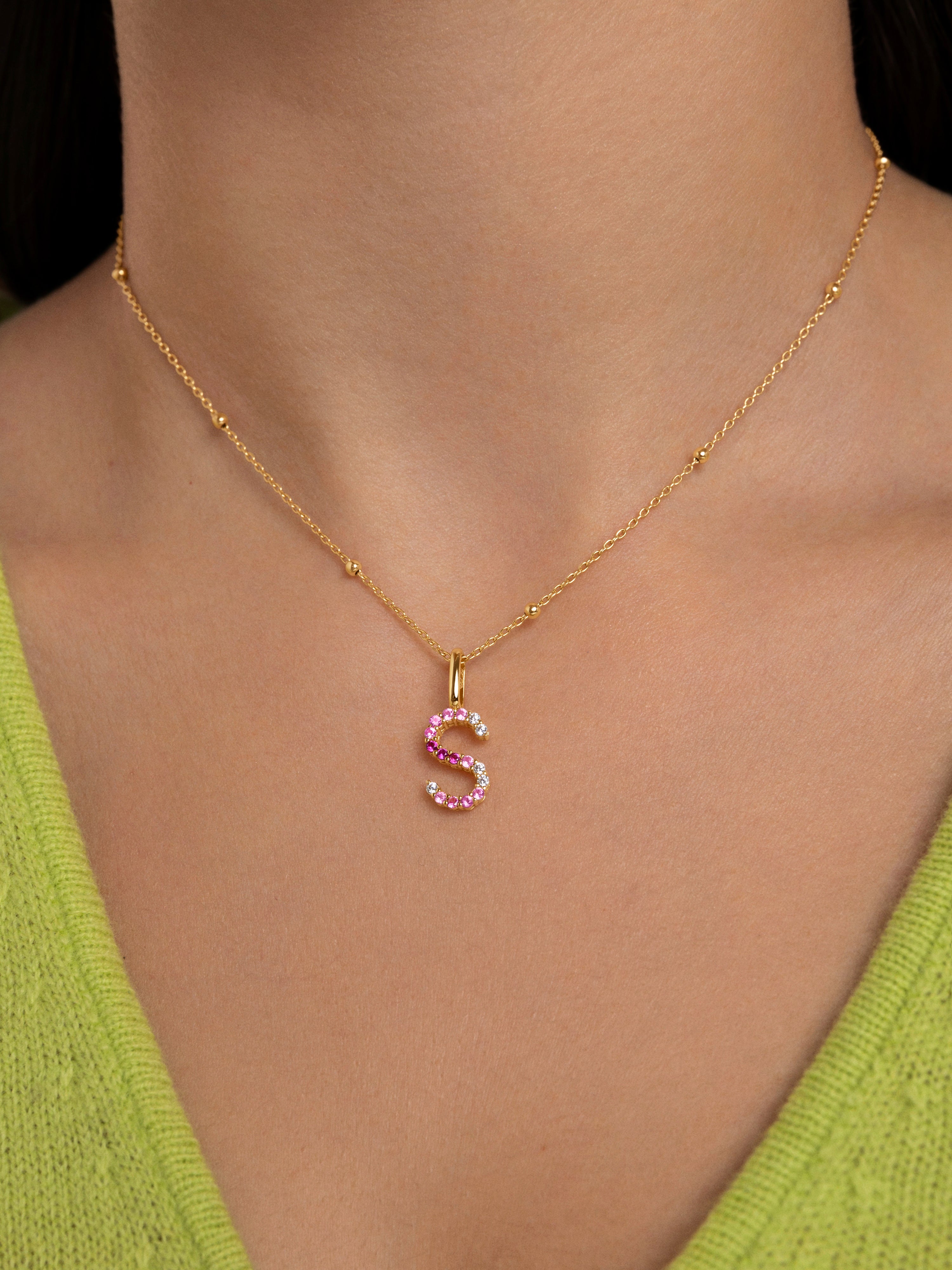 Letter Spark Sakura Gold Charm