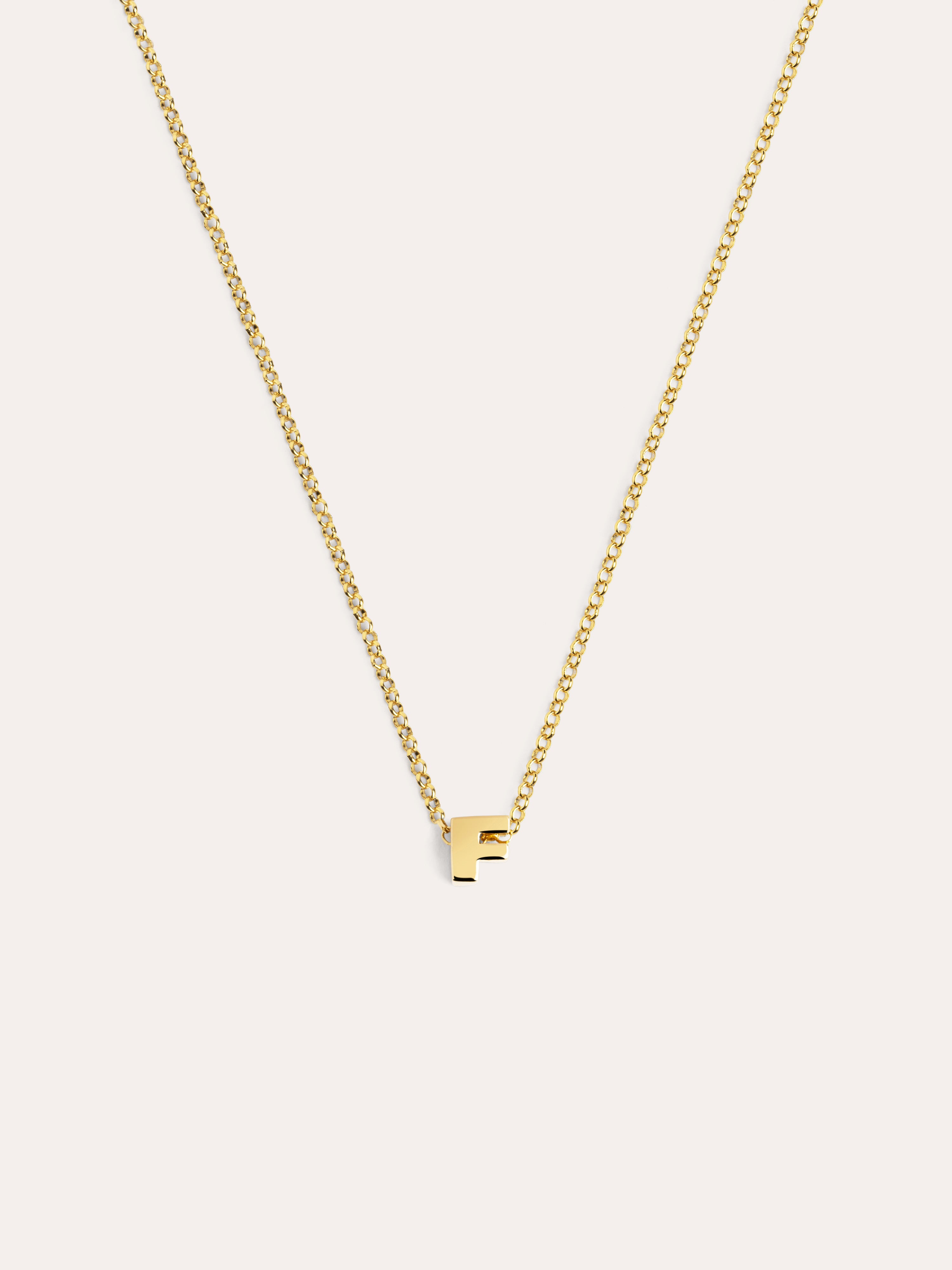 Collar Personalizado Single Letter Plata Baño Oro