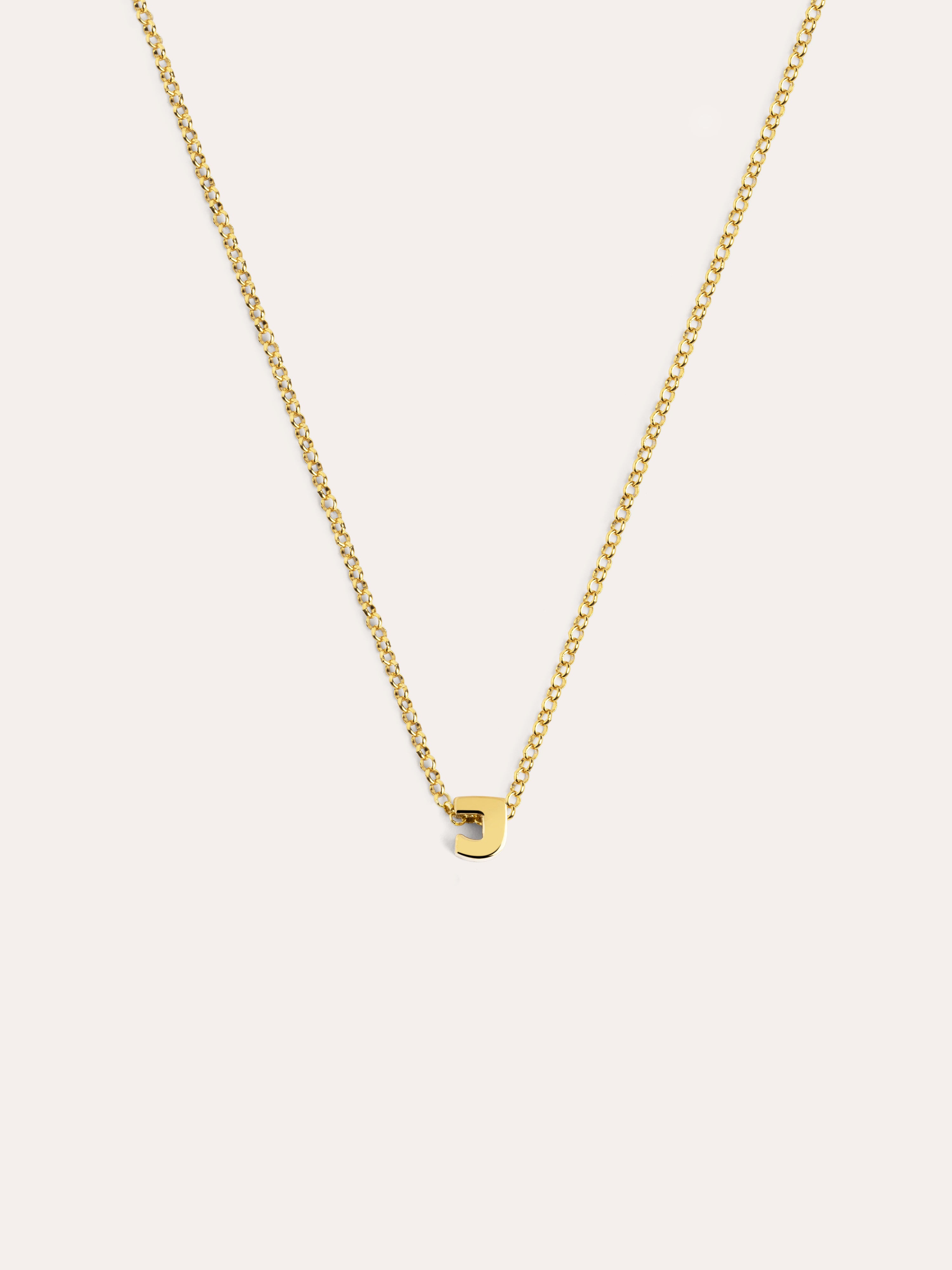 Collar Personalizado Single Letter Plata Baño Oro