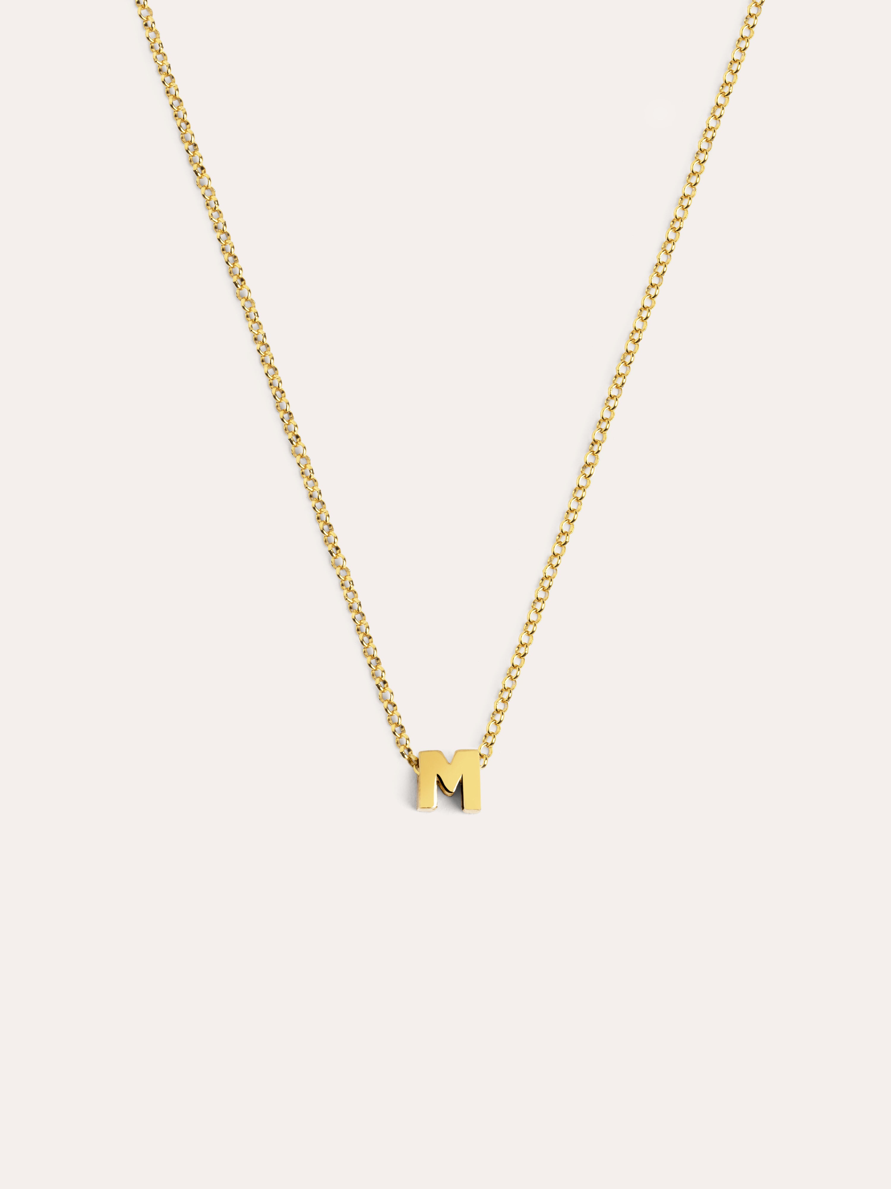Collar Personalizado Single Letter Plata Baño Oro