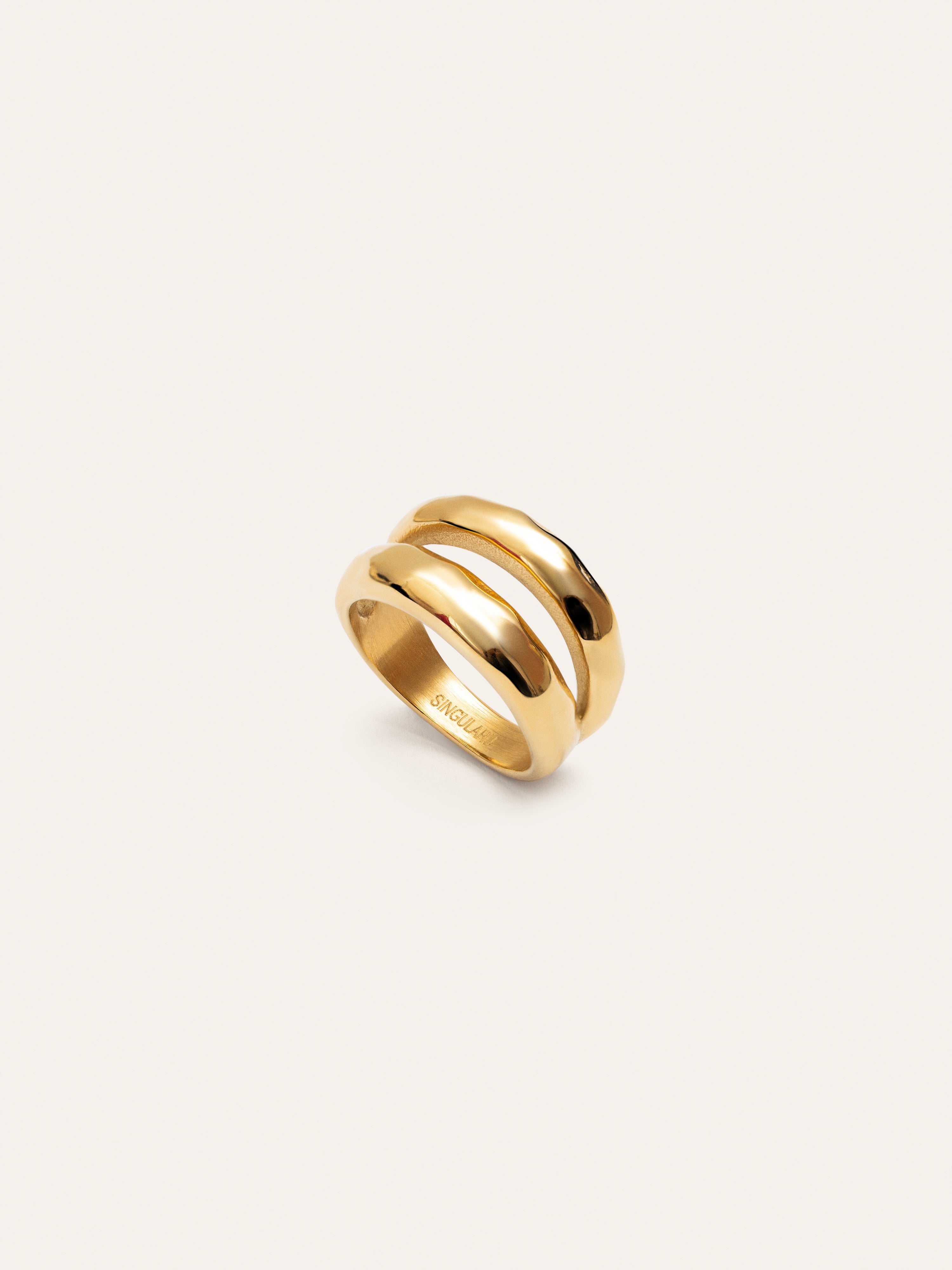 Oceana Stainless Steel Gold Ring