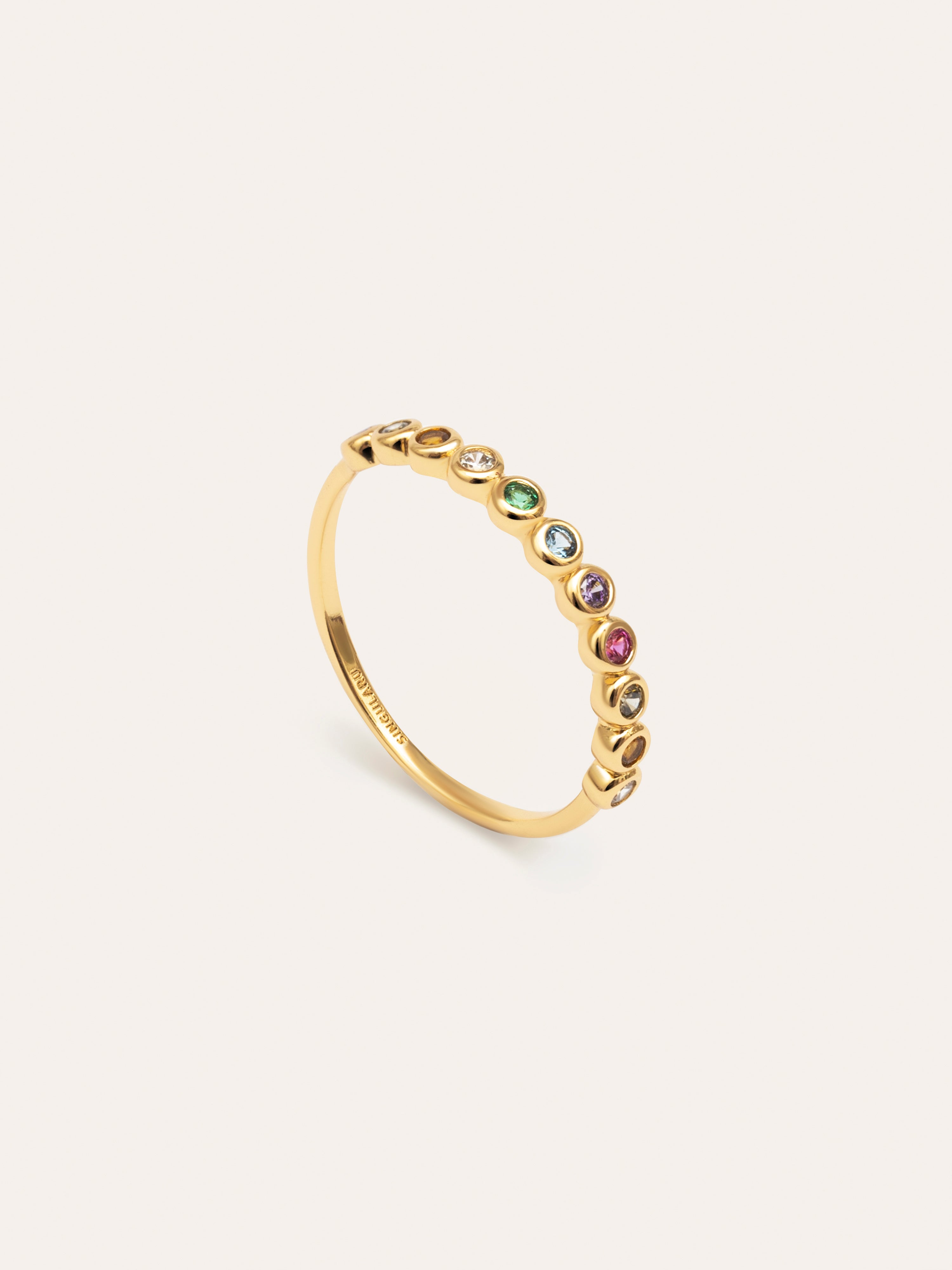 Anillo Orbit Baño Oro