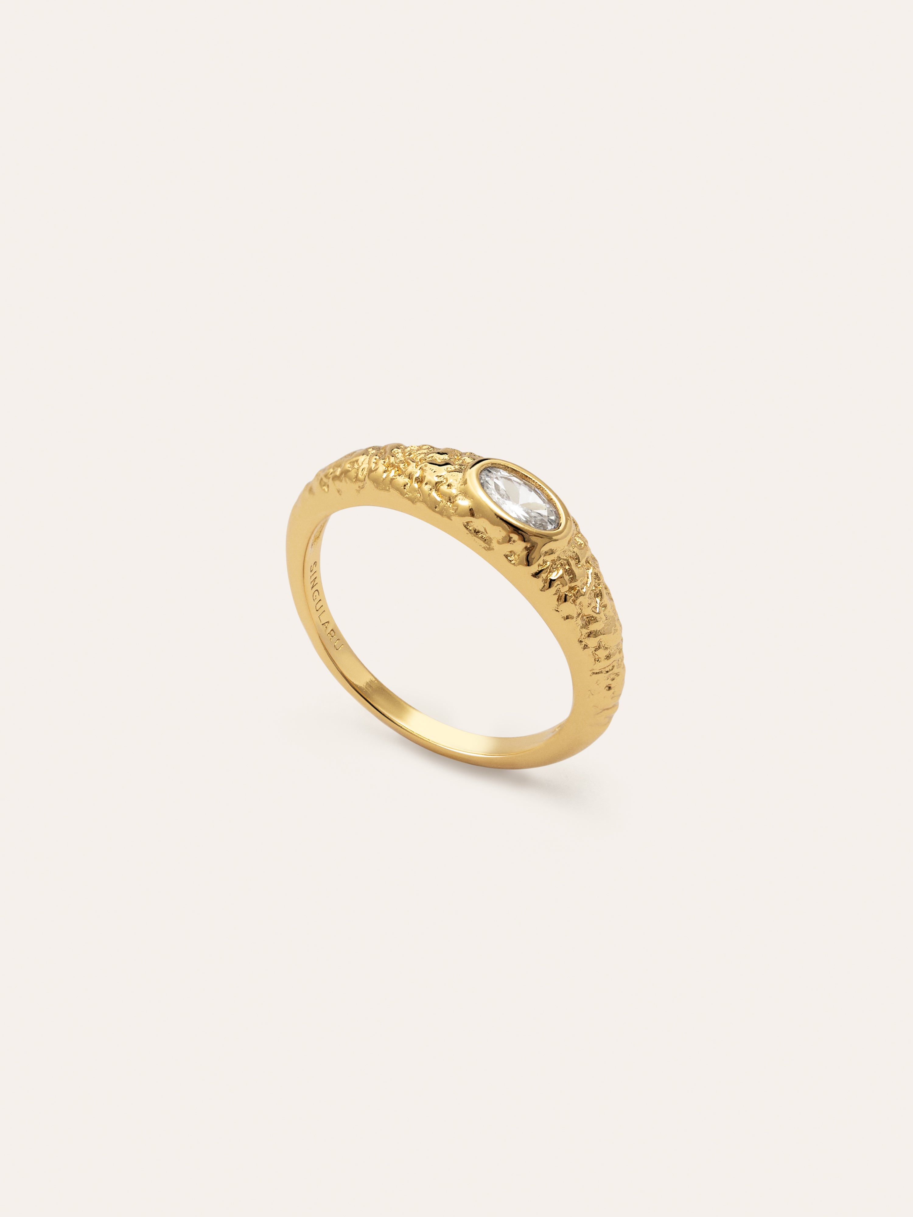 Organic River Stainless Steel Gold Ring