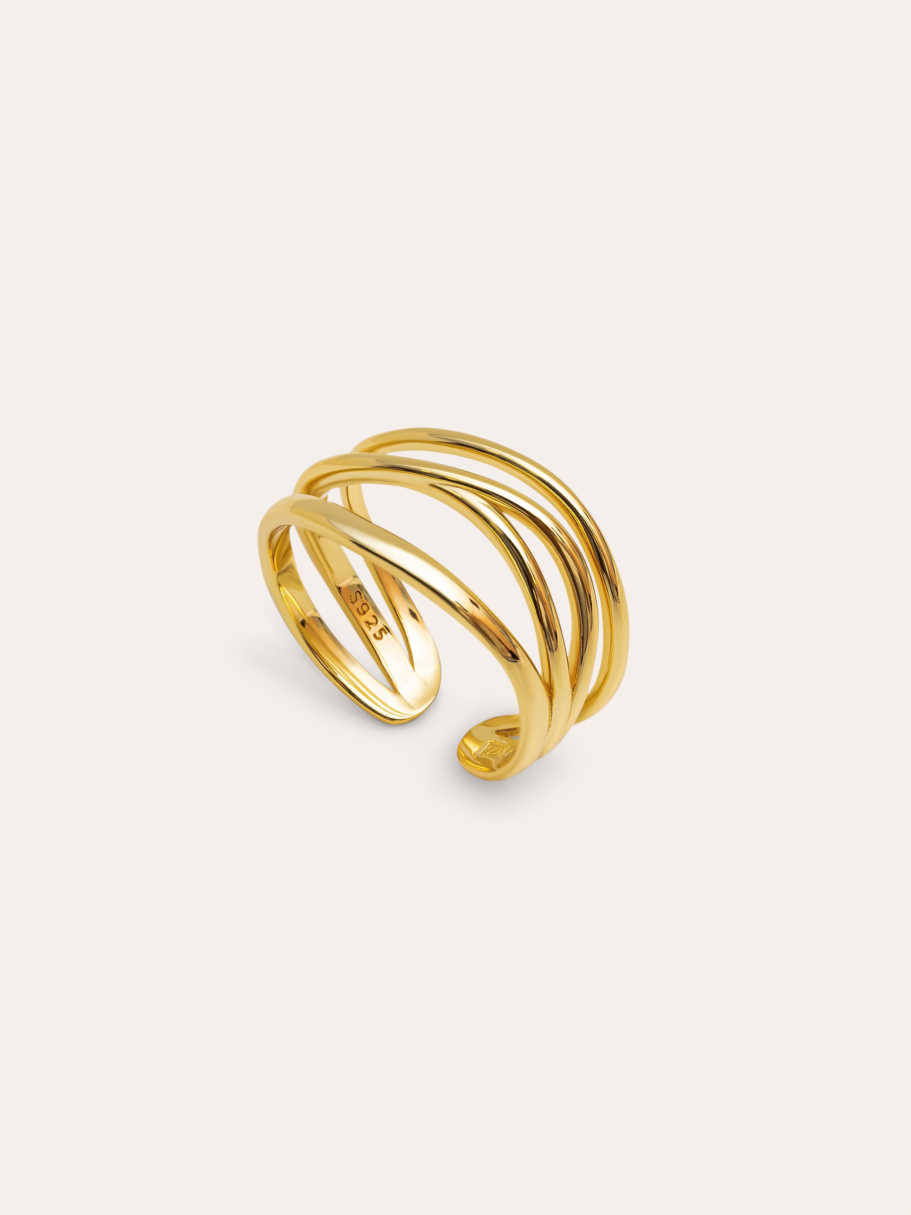 Waves Gold Ring