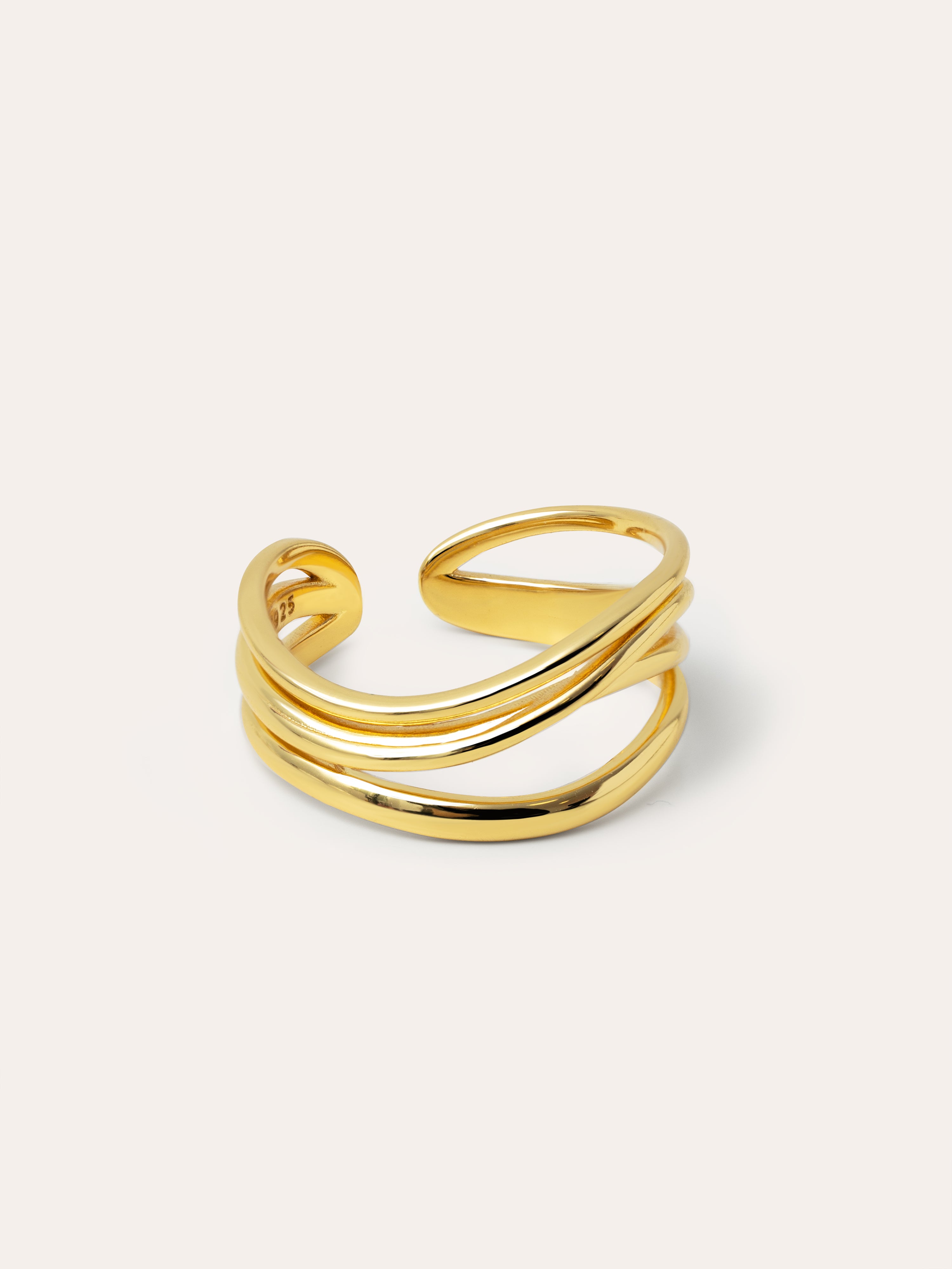 Waves Gold Ring