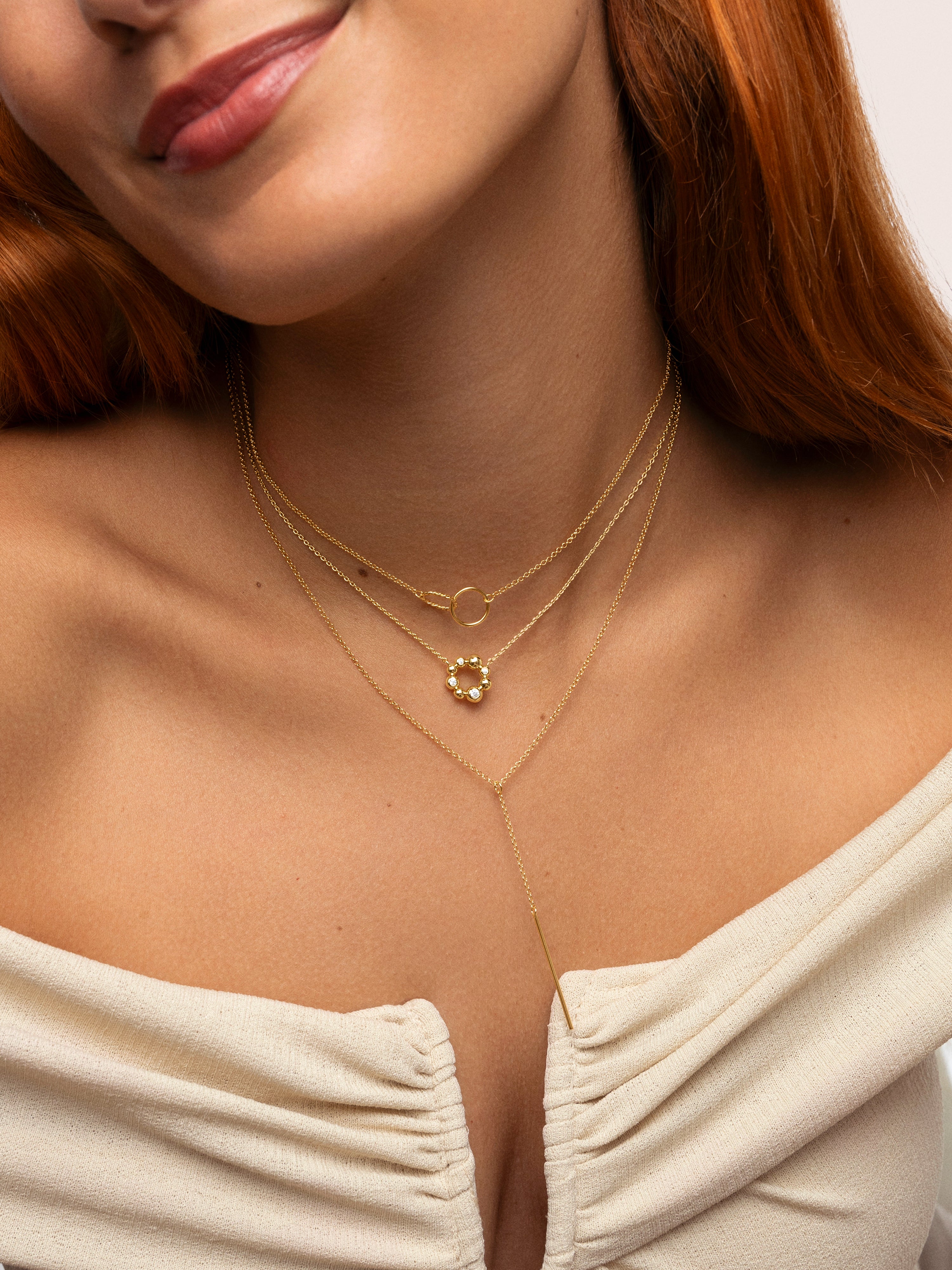 Circles Twist Gold Necklace