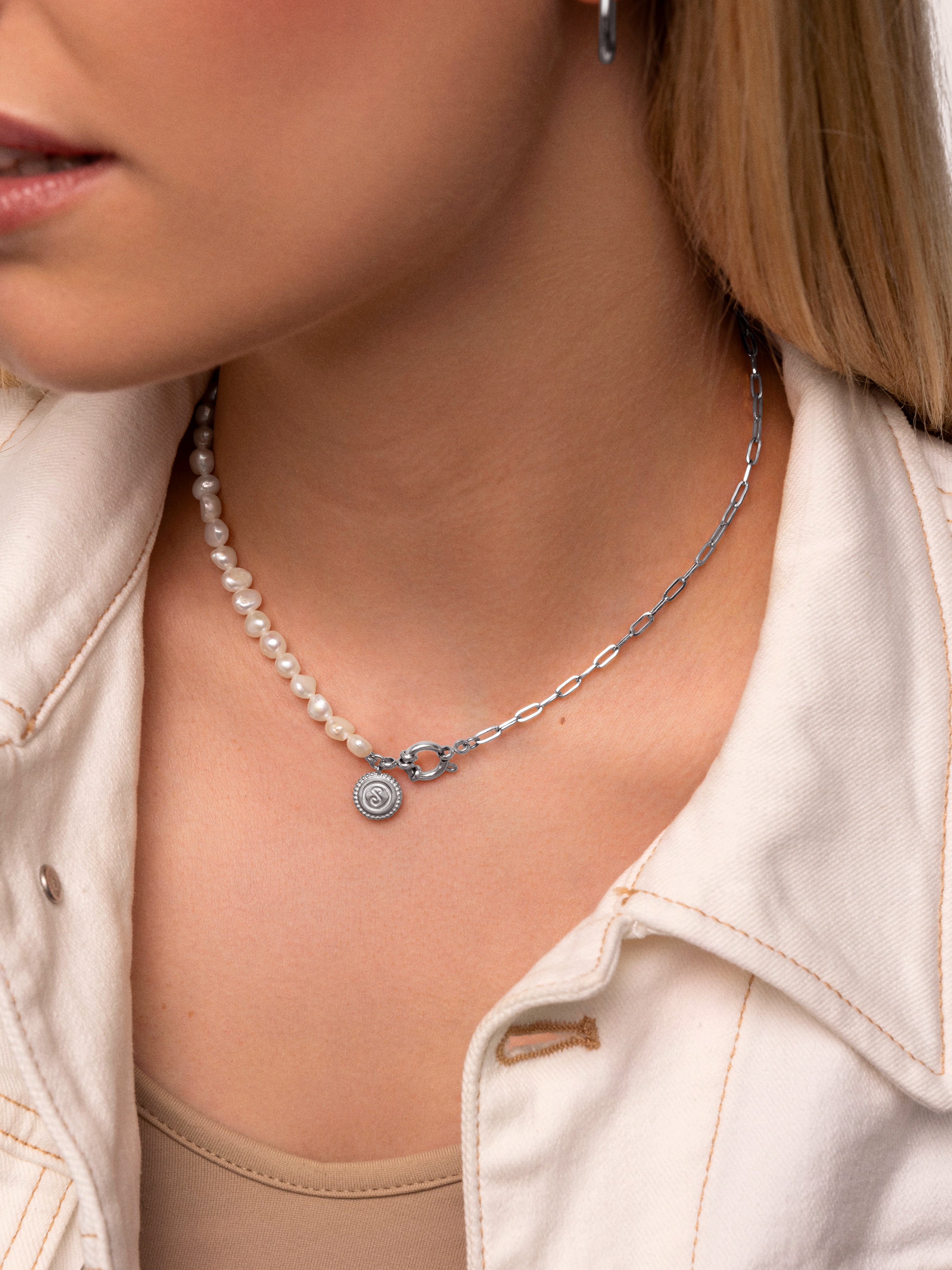 Chic Pearl Stainless Steel Necklace