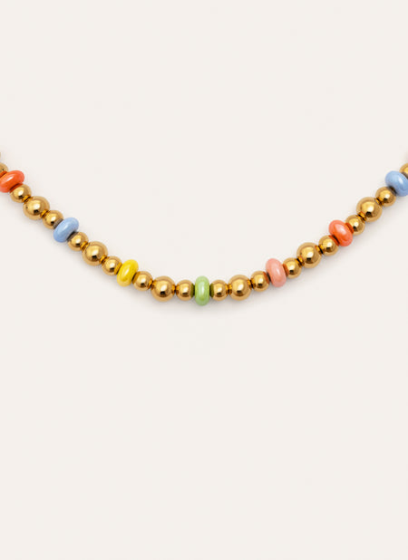 Collar Color Bomb Acero  Baño Oro