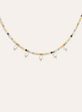 Crystal Pearls Stainless Steel Gold Necklace