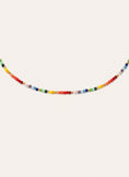 Crystals Rainbow Stainless Steel Gold Necklace