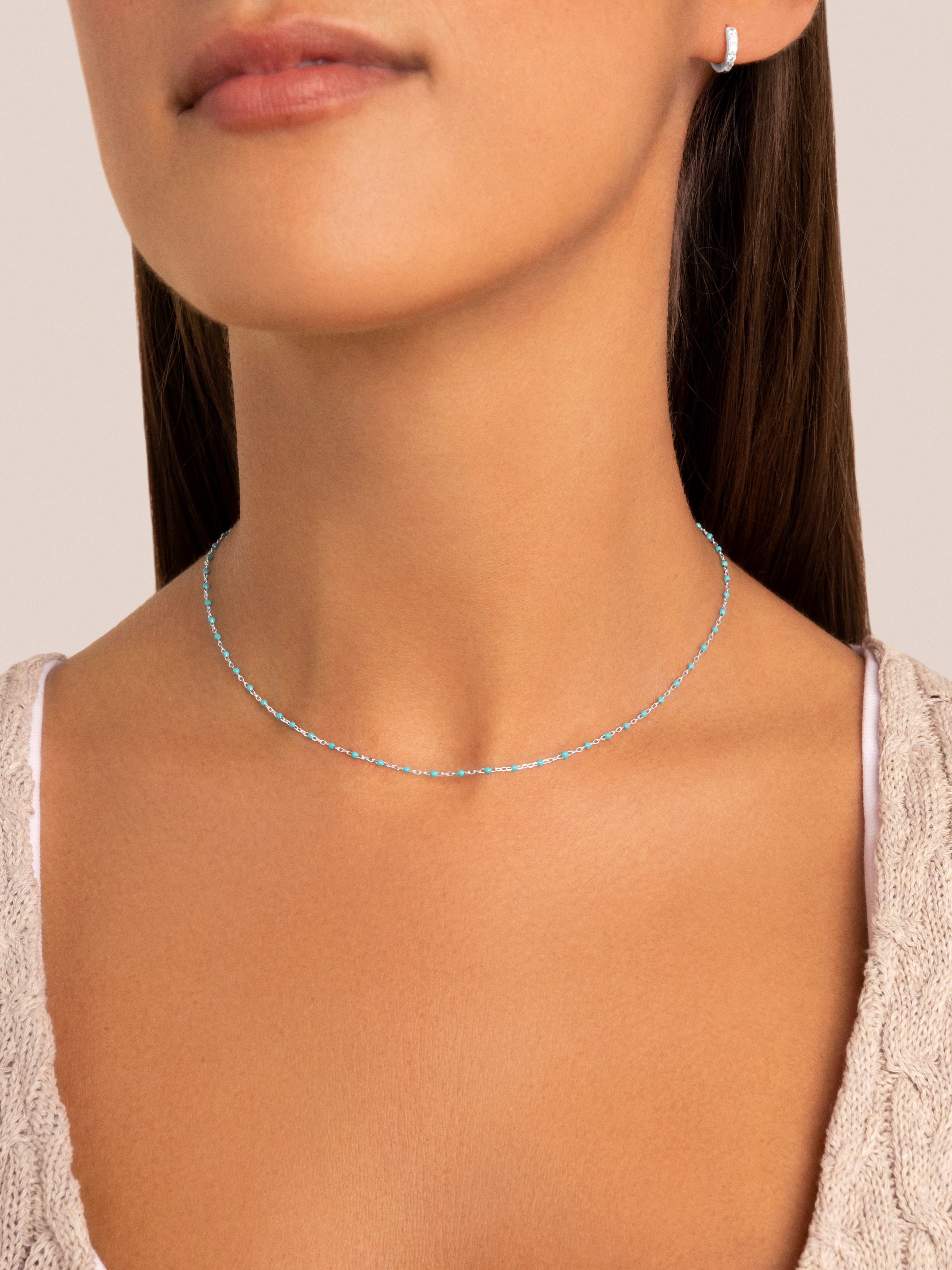 Dots Turquoise Enamel Silver