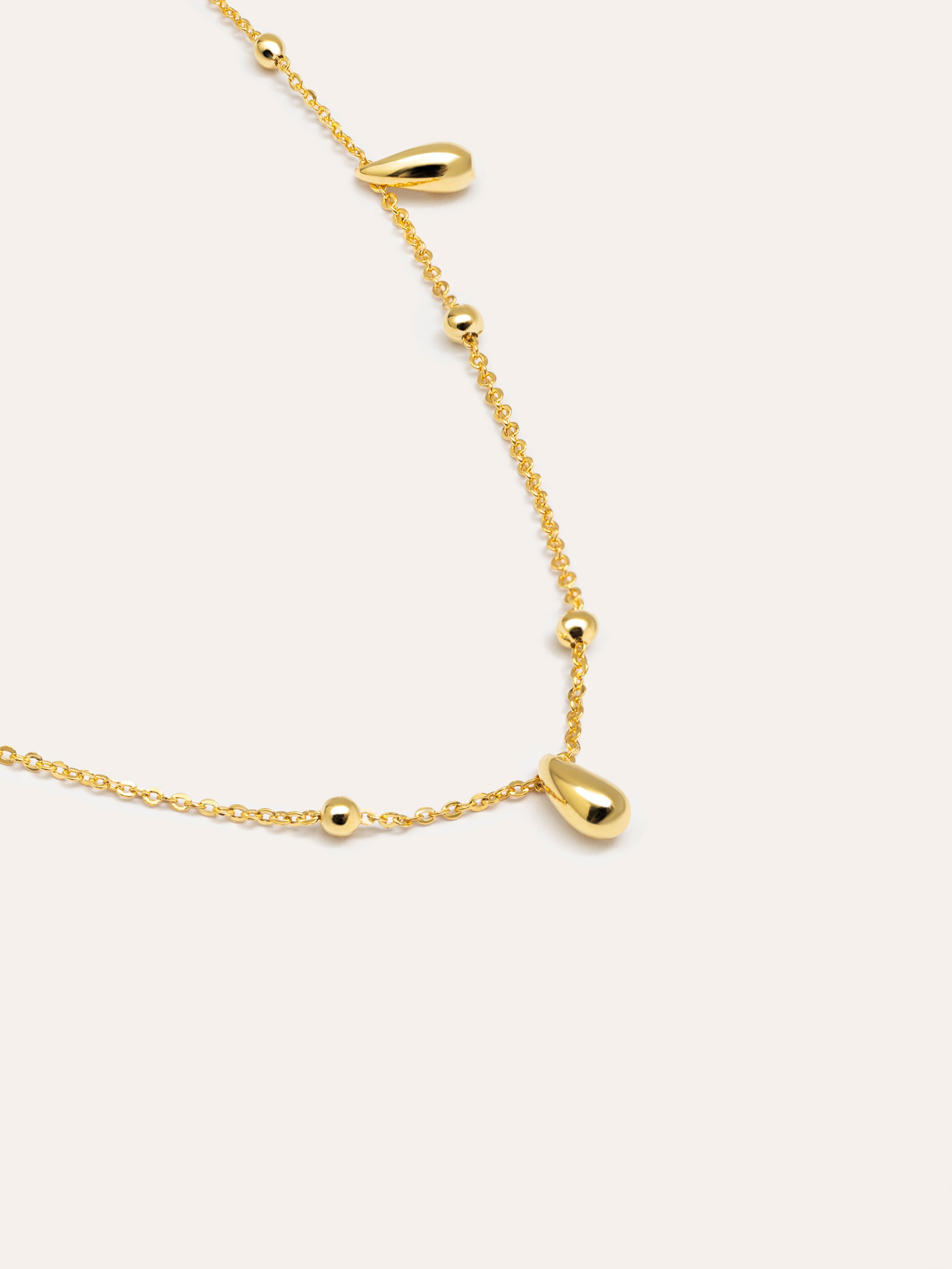 Drops and Dots Gold Necklace