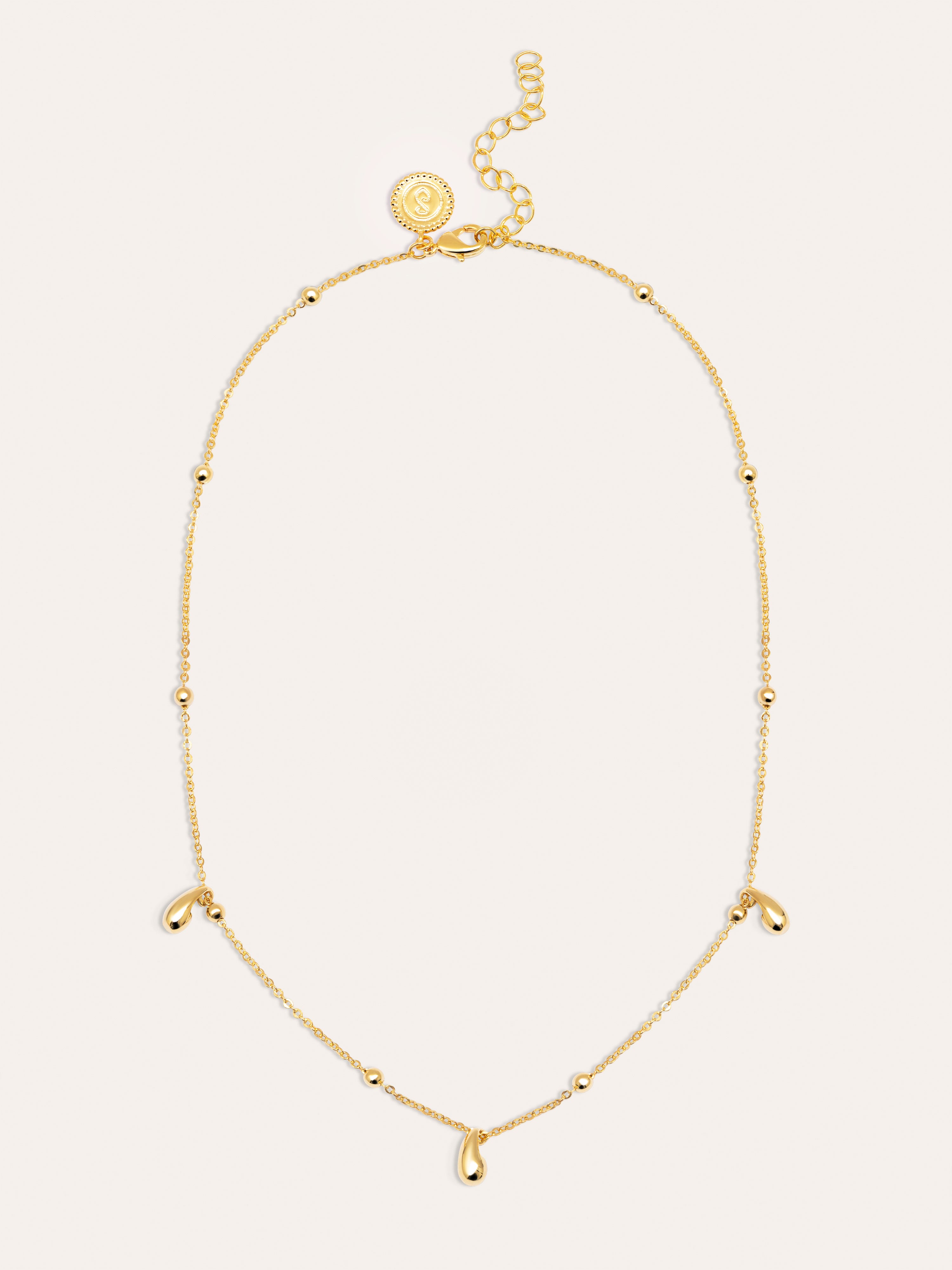 Drops and Dots Gold Necklace