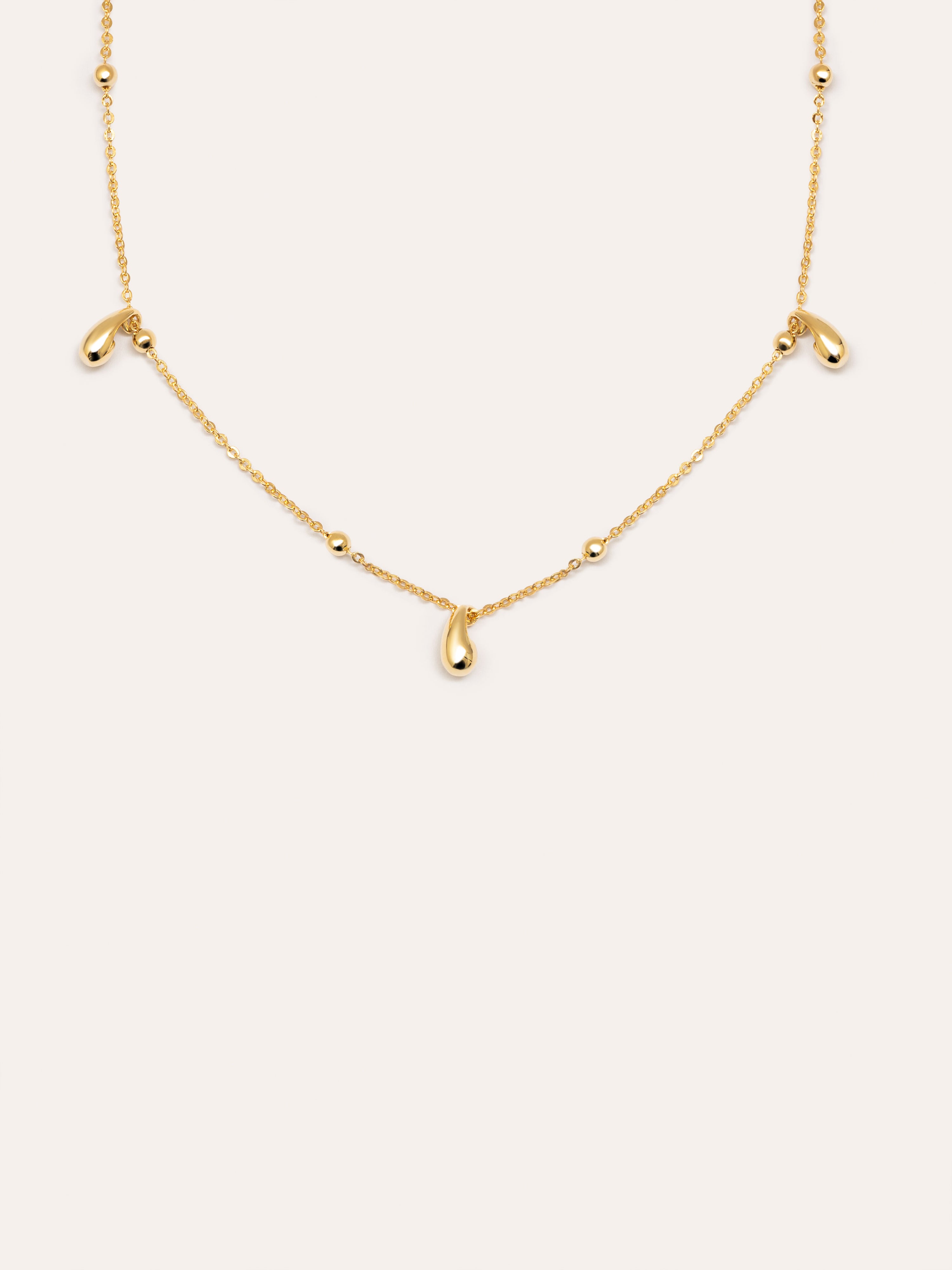 Drops and Dots Gold Necklace