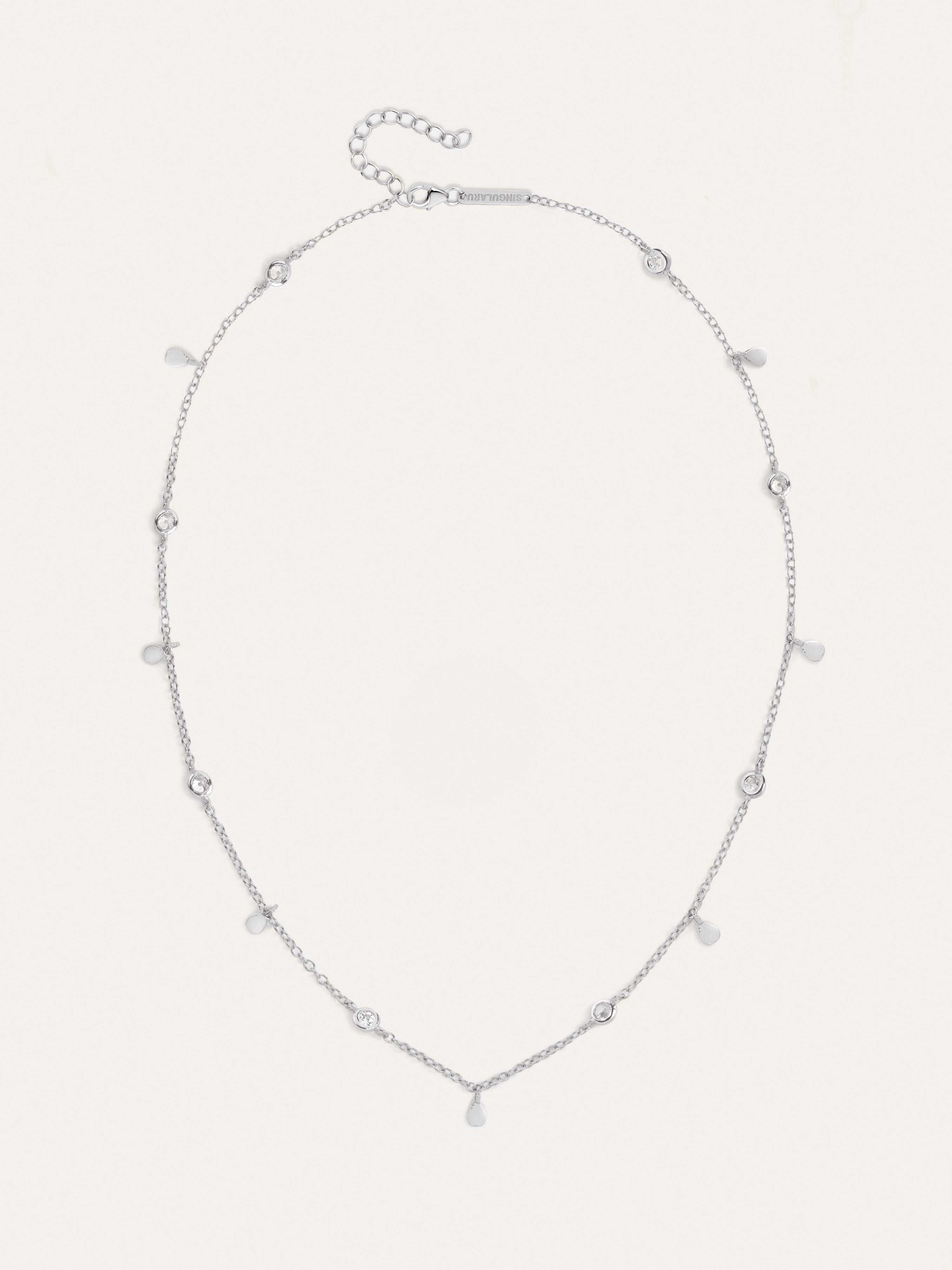 Mini Spark Drop Silver Necklace