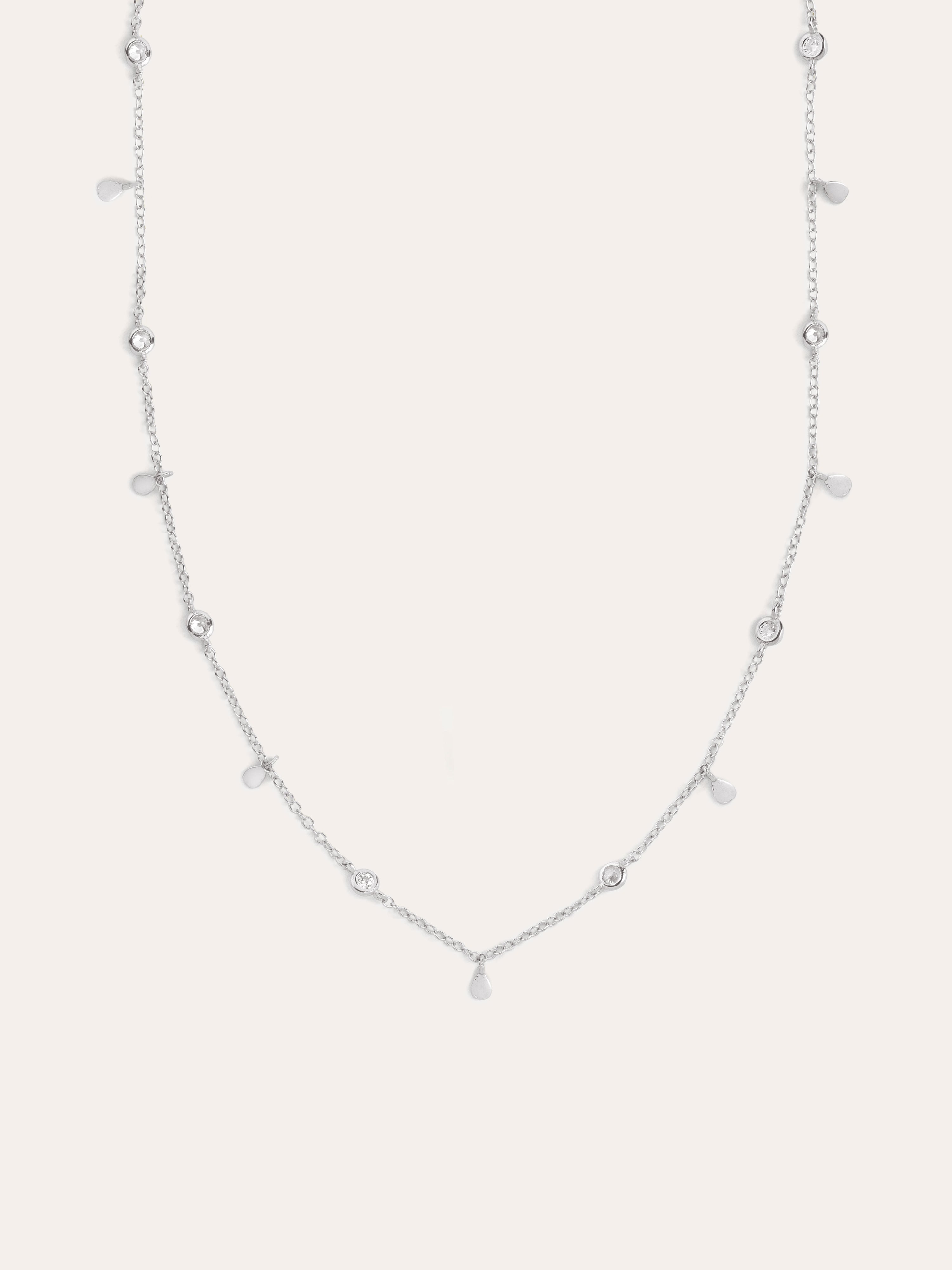 Mini Spark Drop Silver Necklace