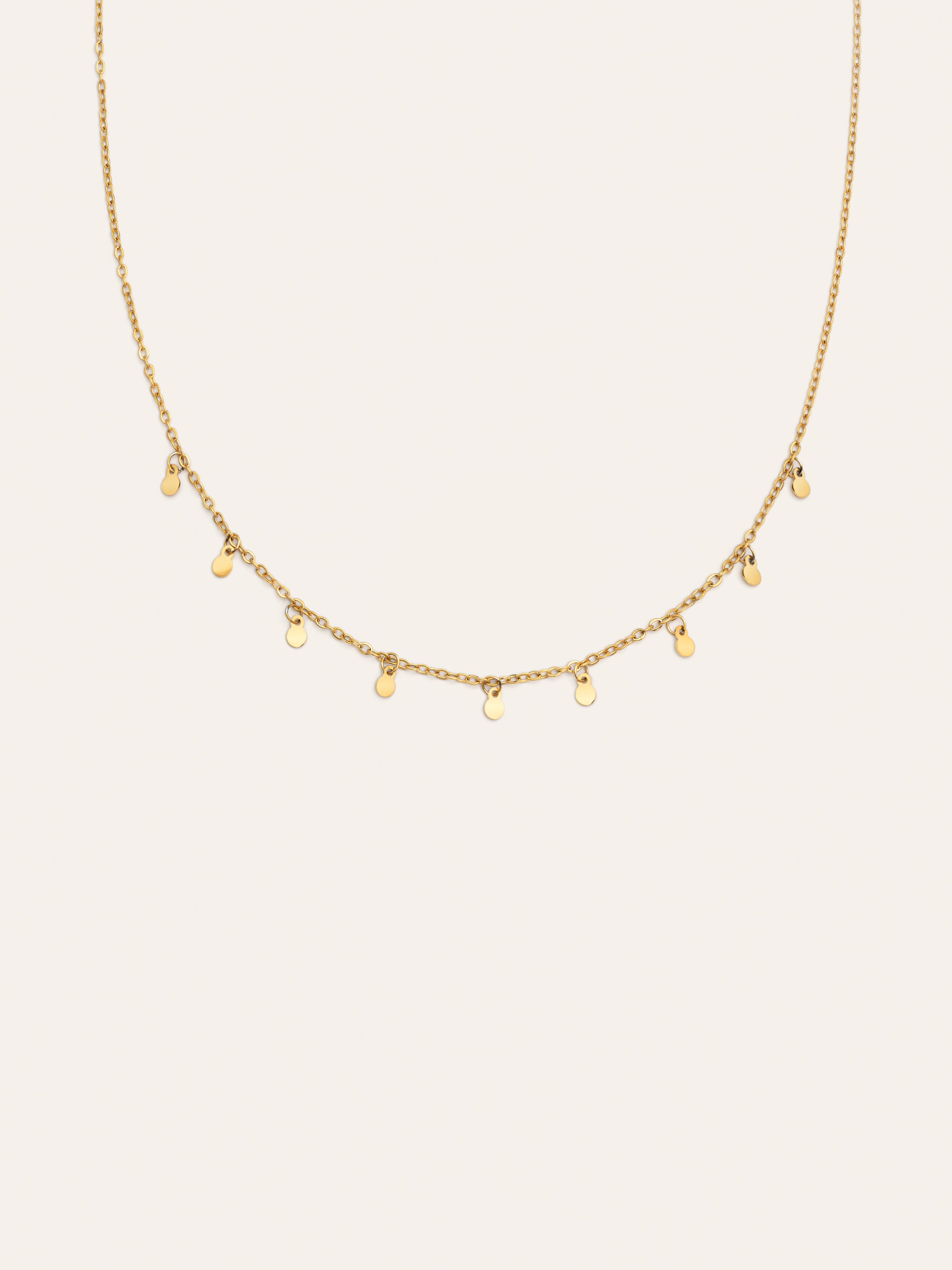 SINGULARU - Collana Mini Stars - Collana in argento sterling 925 con finitura in bagno d'oro 18 kt - Collana con motivi stelle e lunghezza 40 cm - Gioielli da donna, Talla