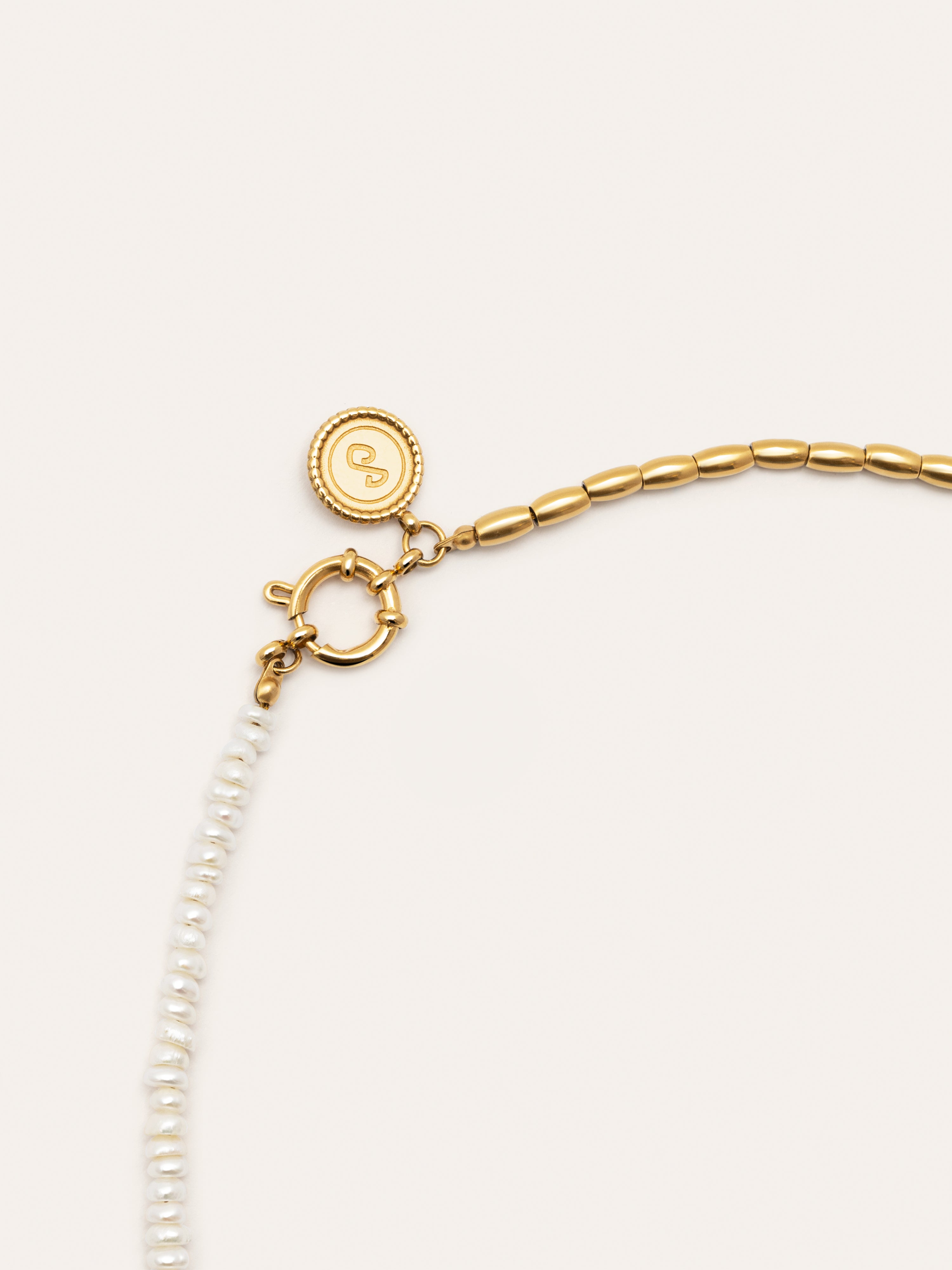 New Pearl Stainless Steel Gold Necklace