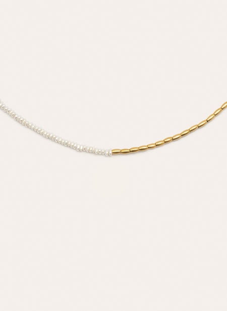 New Pearl Stainless Steel Gold Necklace
