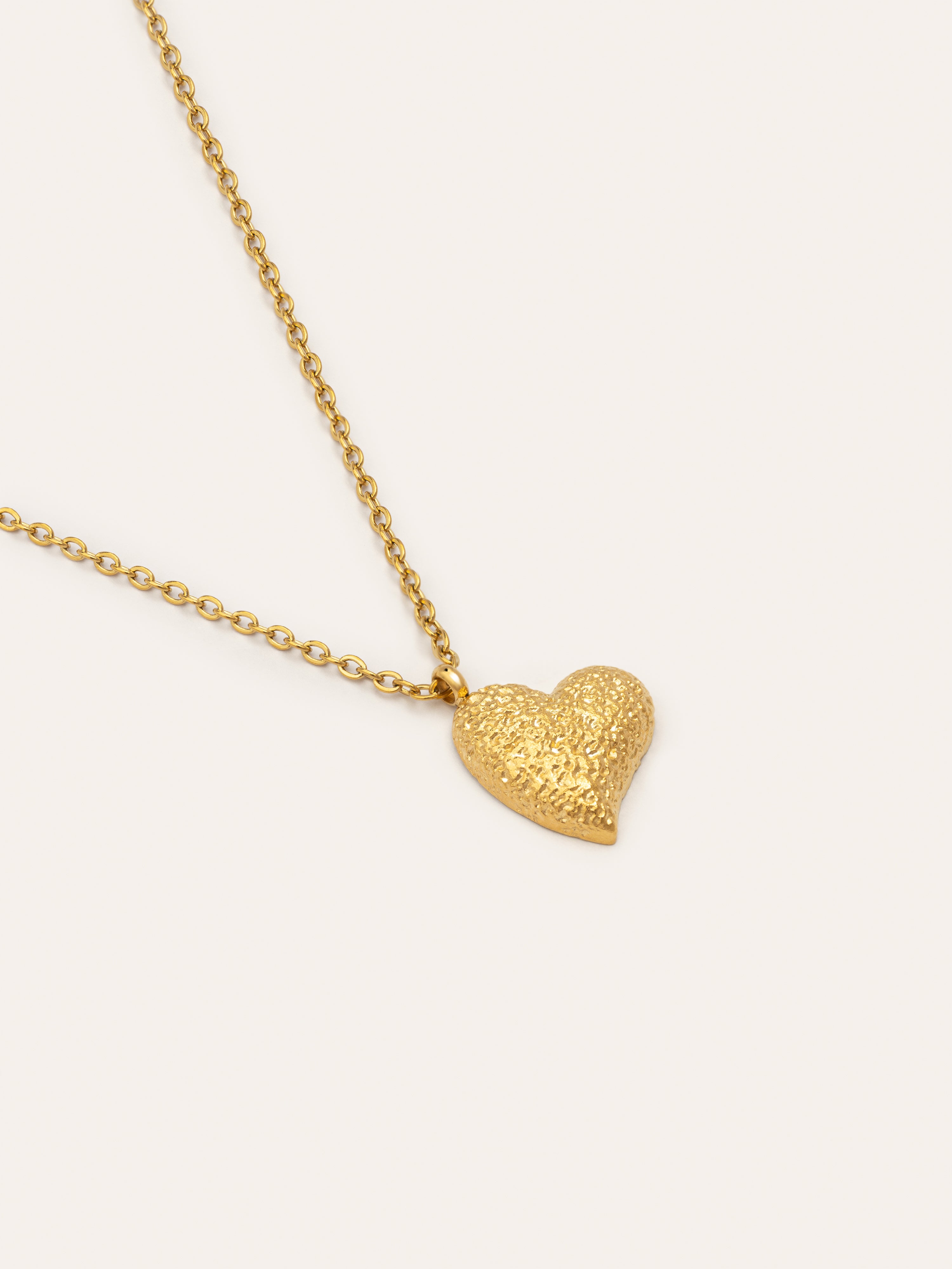 Organic Heart Stainless Steel Gold Necklace