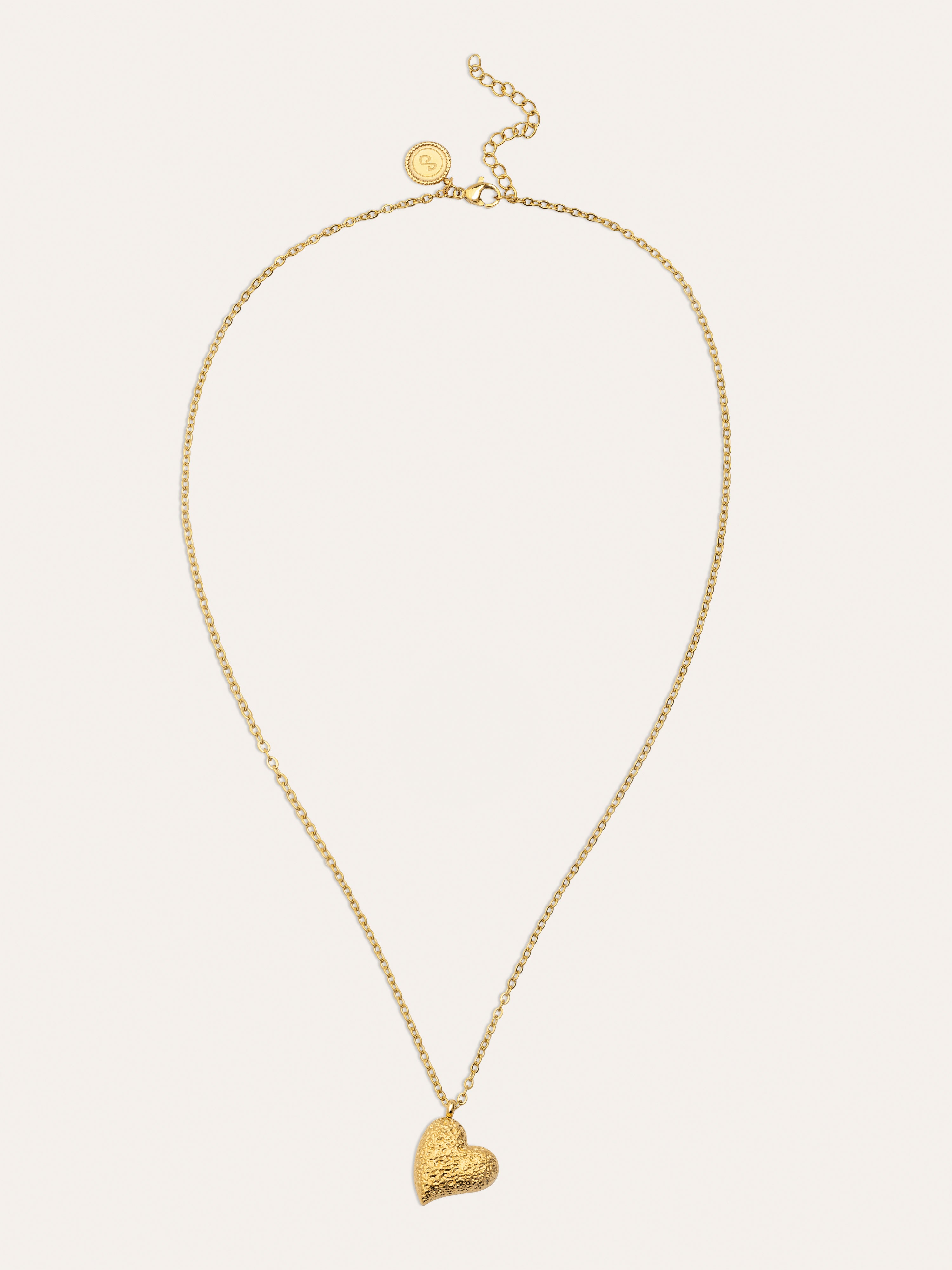 Organic Heart Stainless Steel Gold Necklace