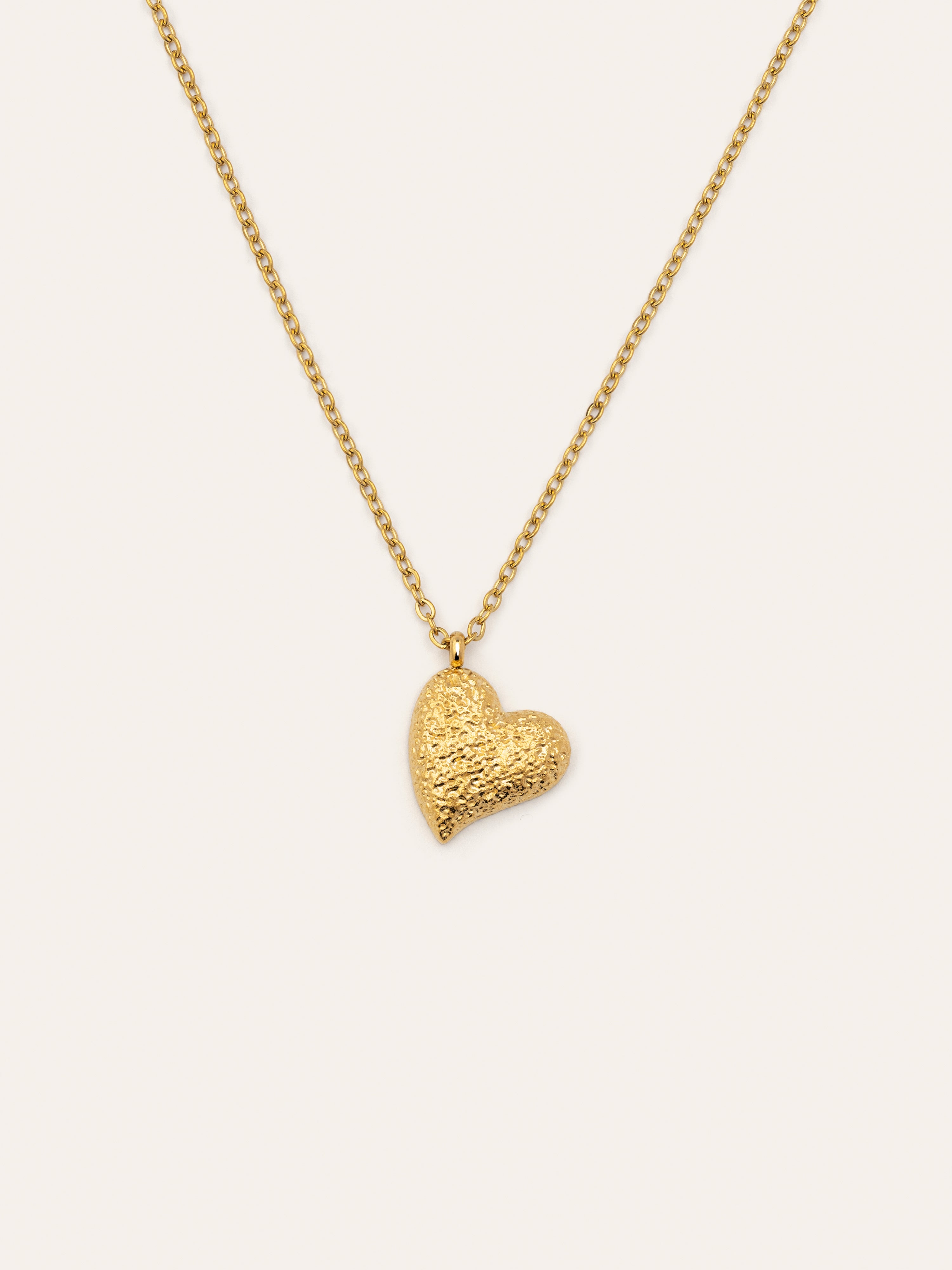 Organic Heart Stainless Steel Gold Necklace