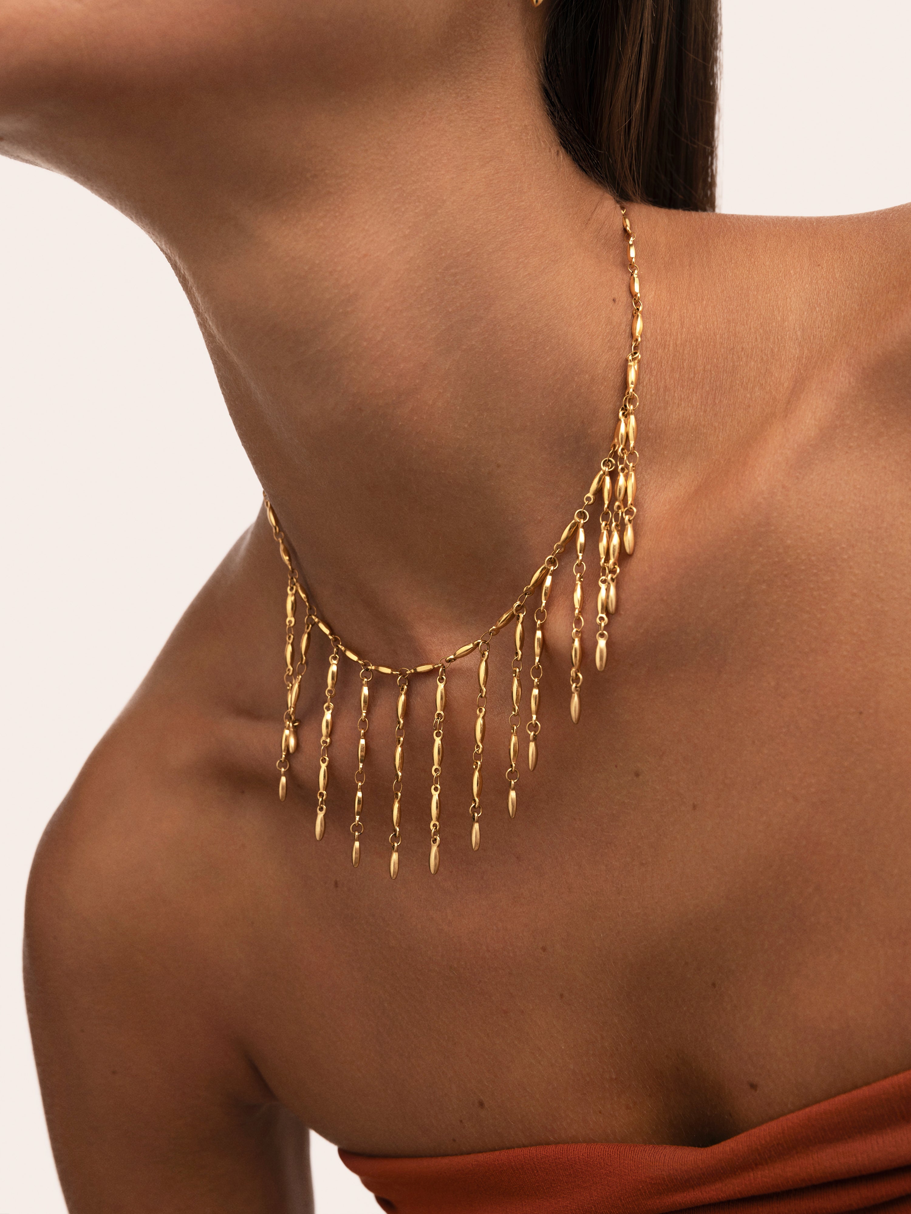 Zafira Stainless Steel Gold Necklace