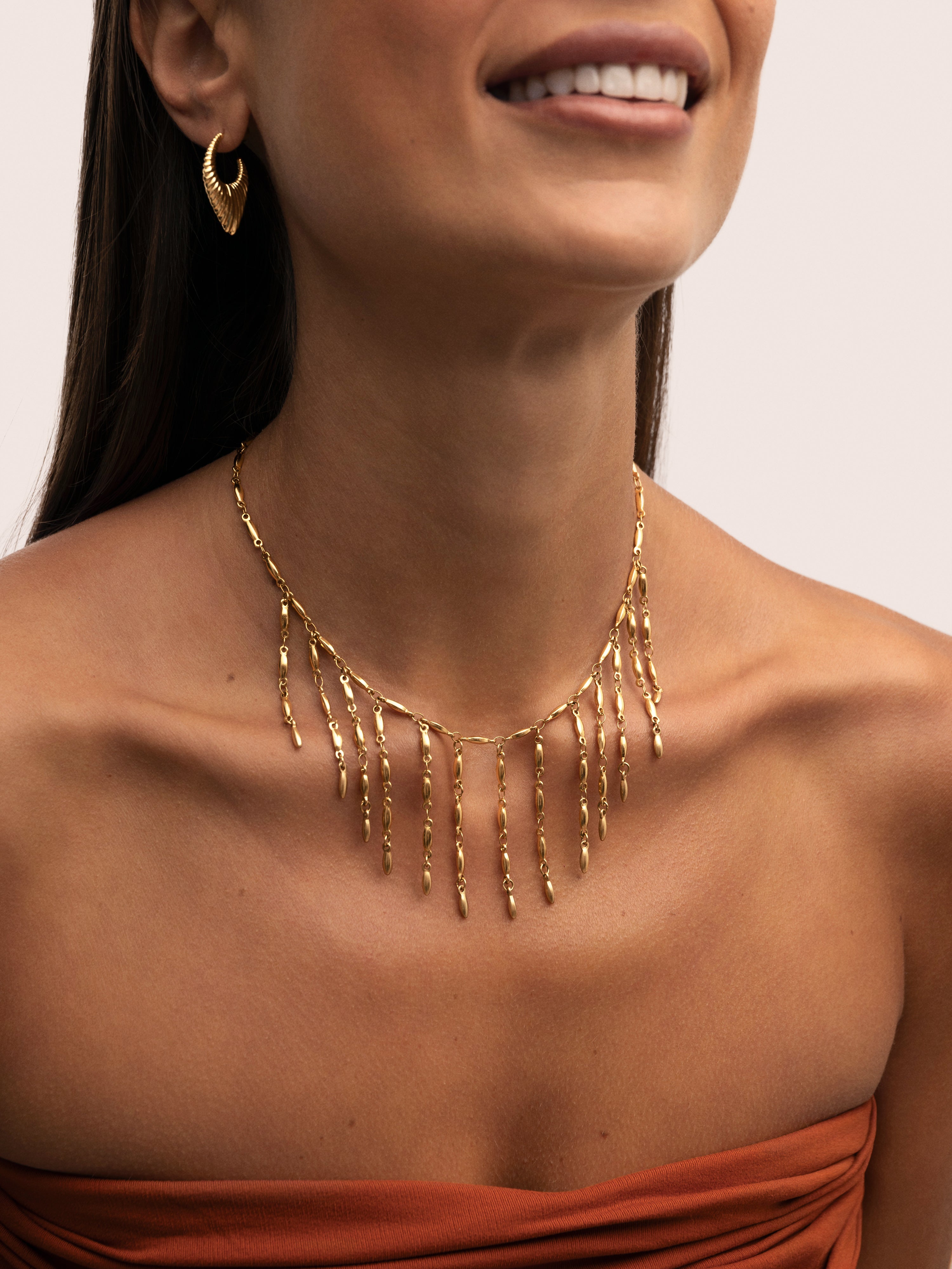 Zafira Stainless Steel Gold Necklace