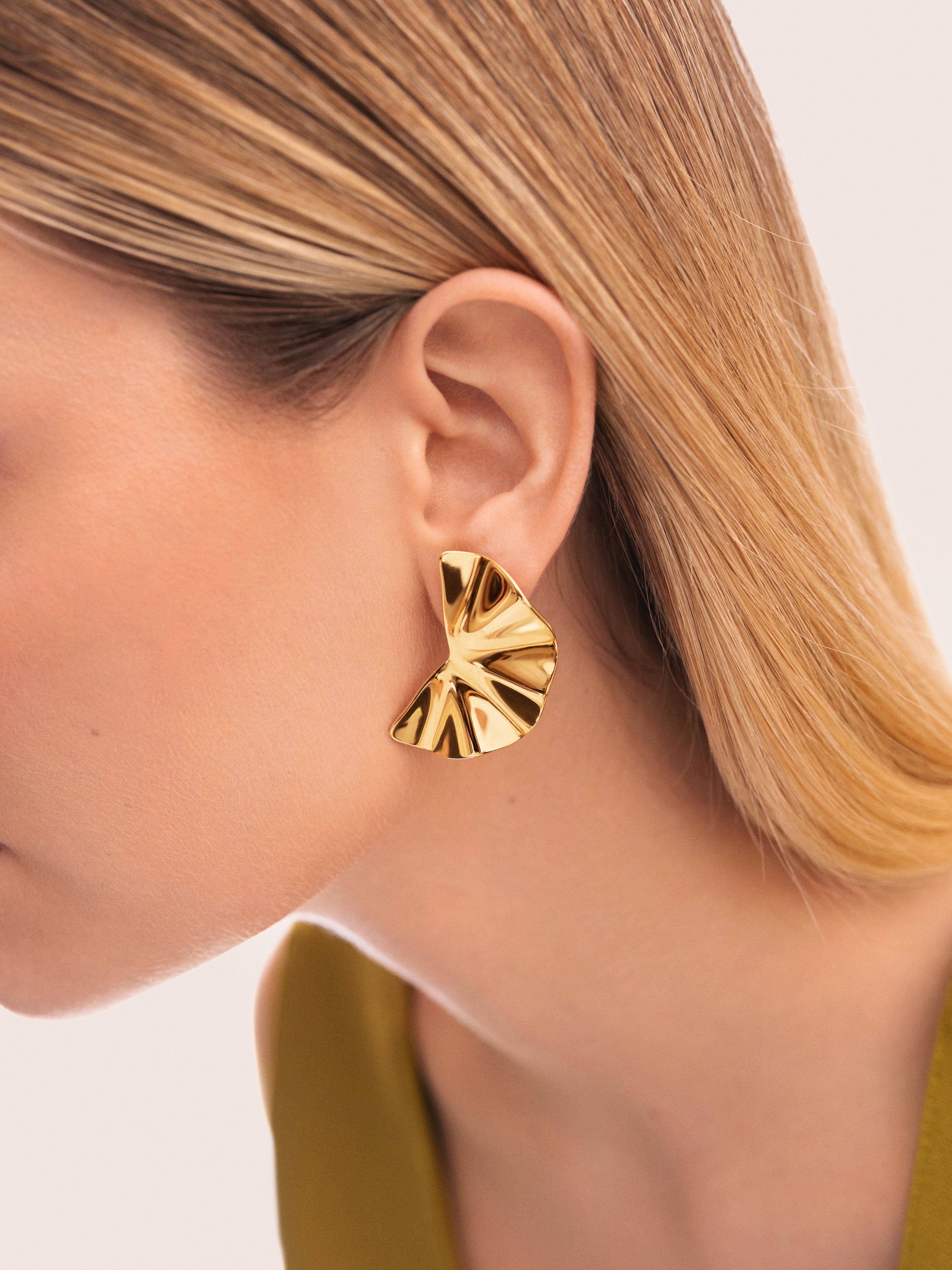 Amara Stainless Steel Gold Earrings