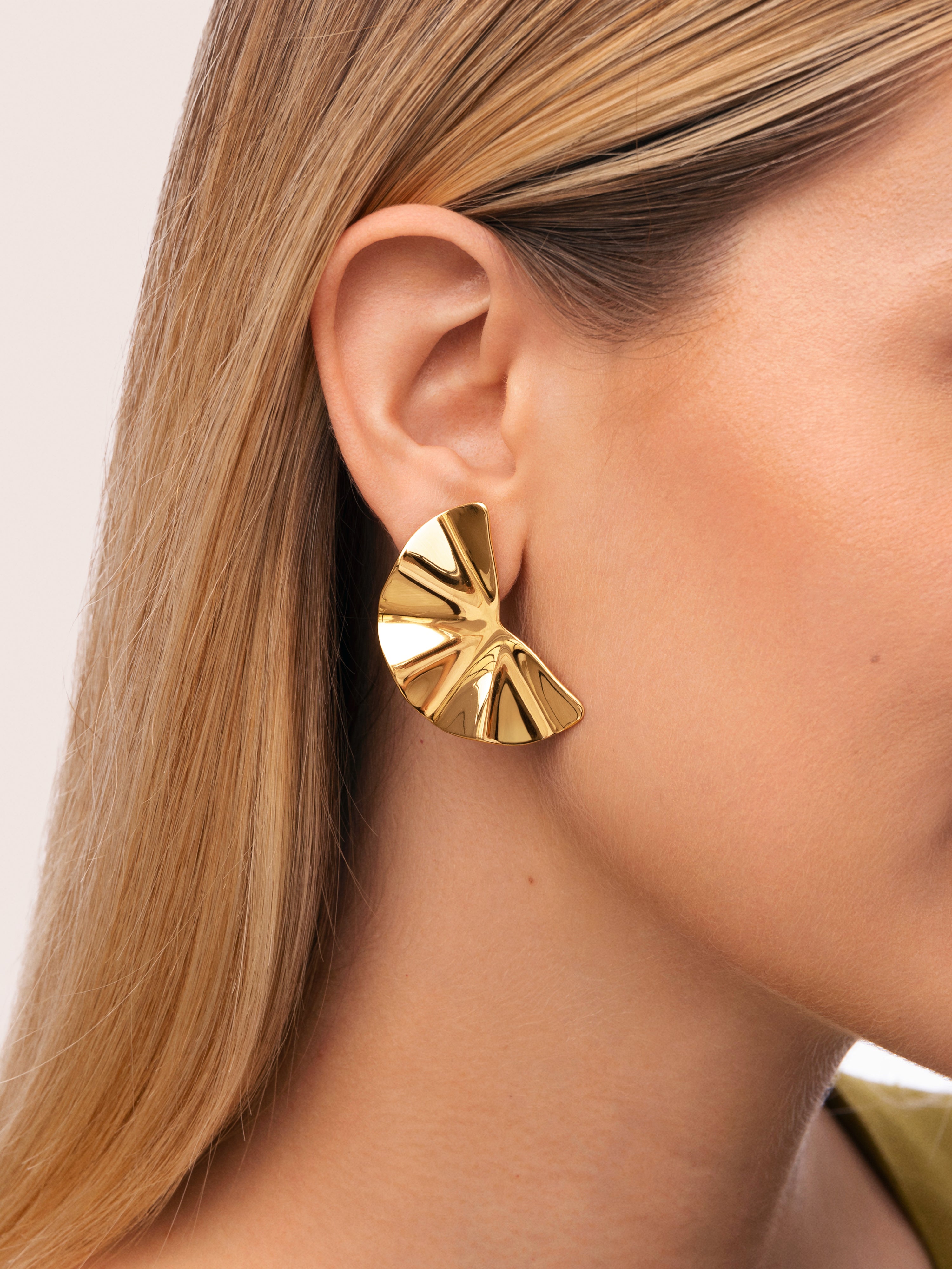 Amara Stainless Steel Gold Earrings