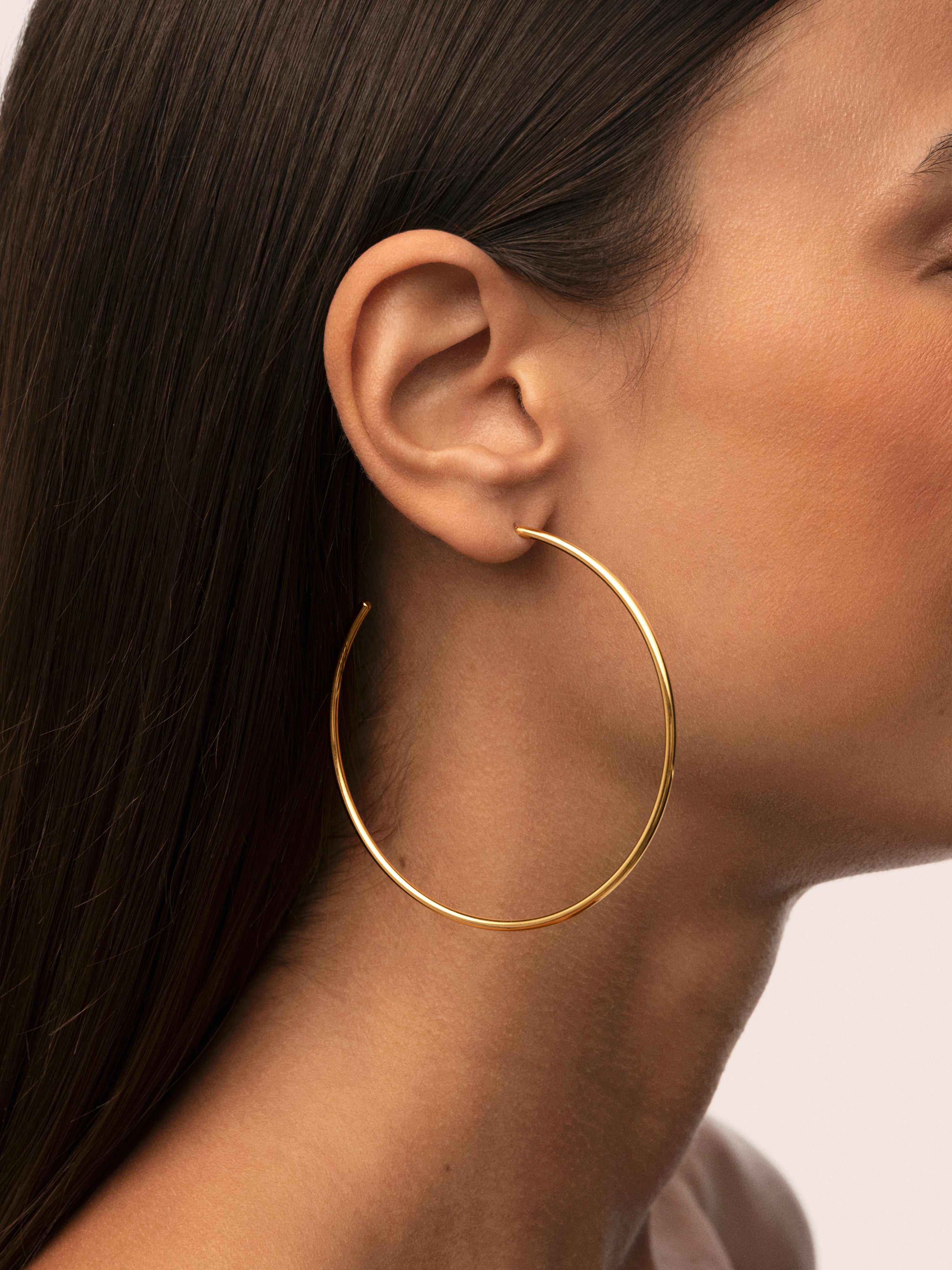 Ankara XL Stainless Steel Gold Hoop Earrings