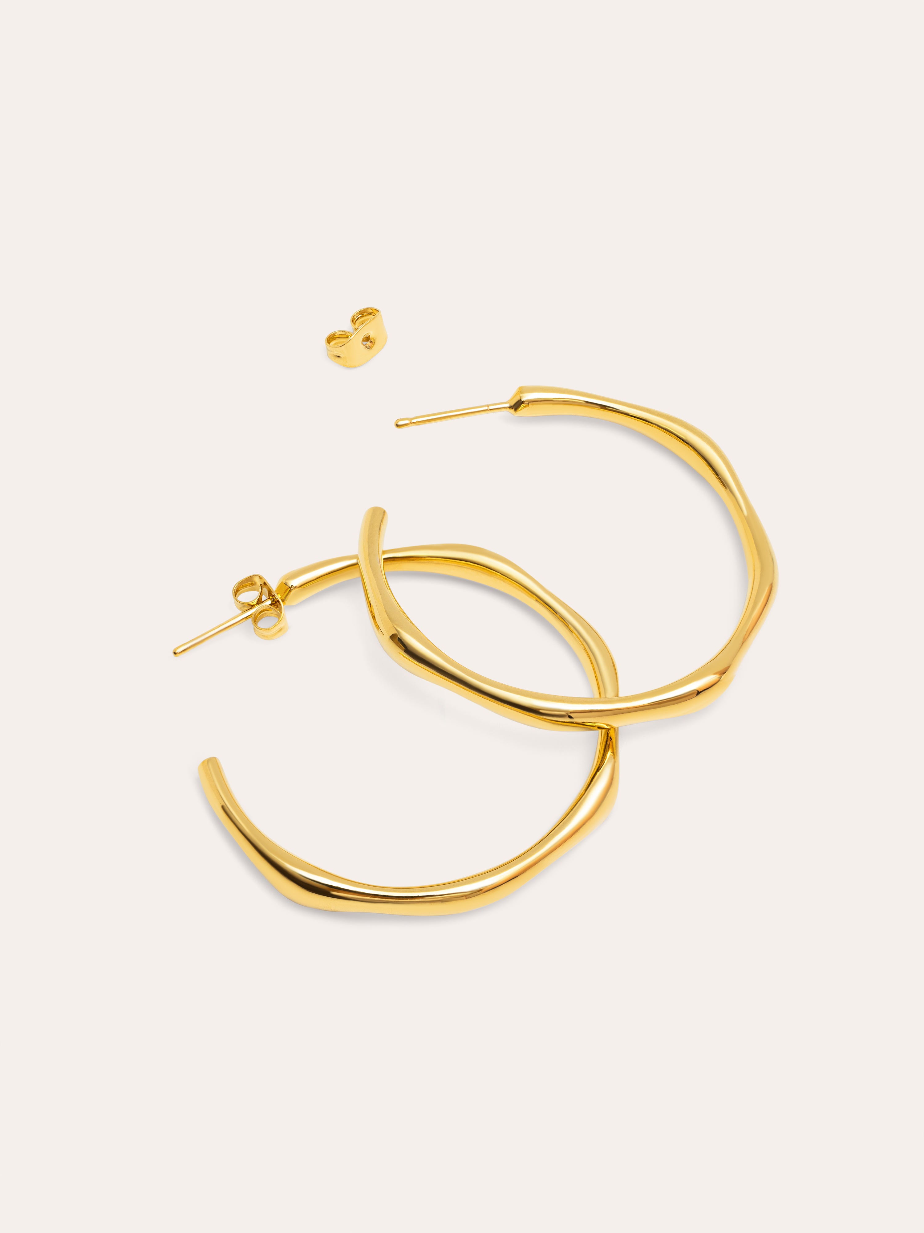 Bamboo Gold Hoop Earrings
