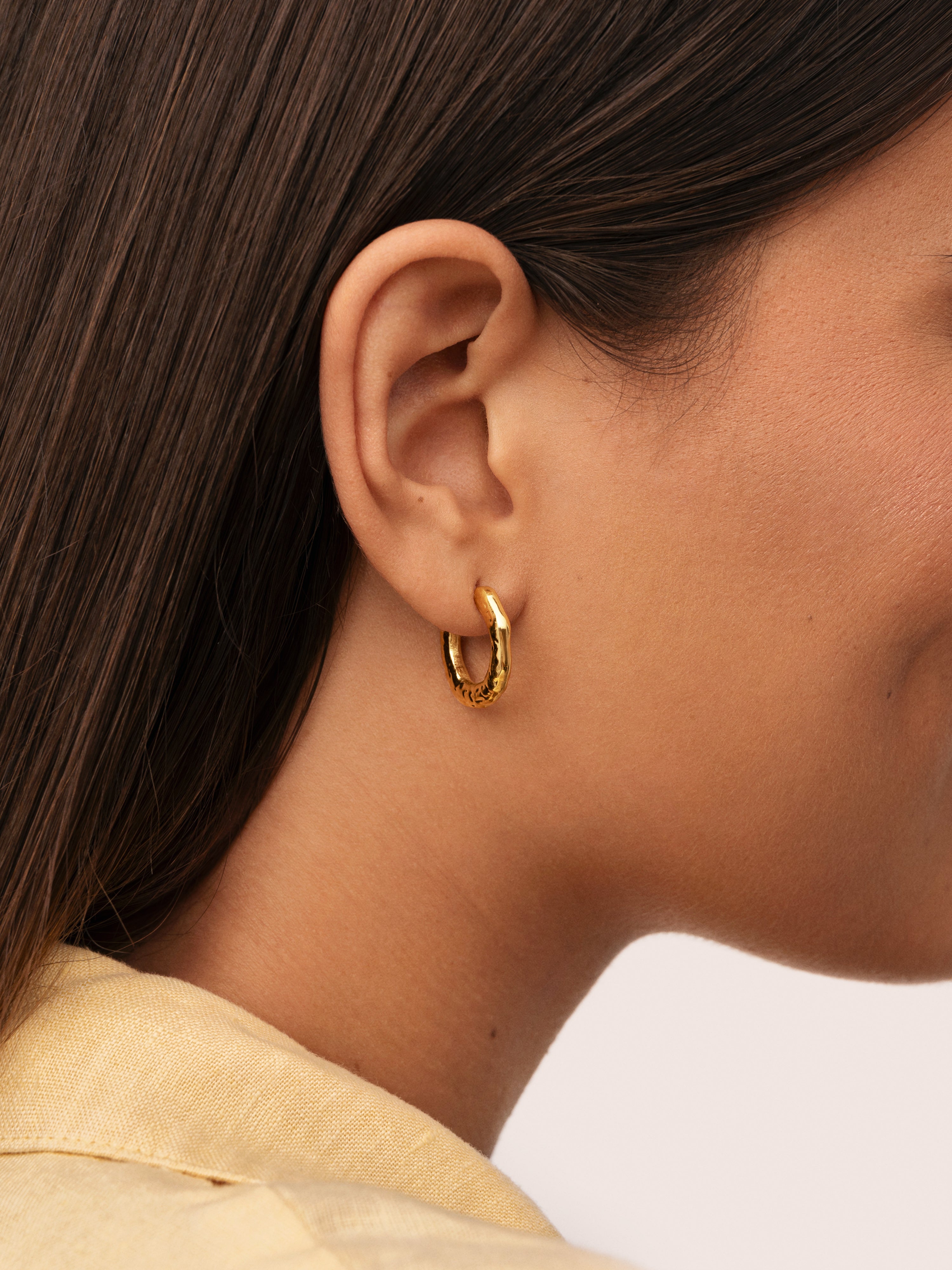 Mini Lake Stainless Steel Gold Earrings