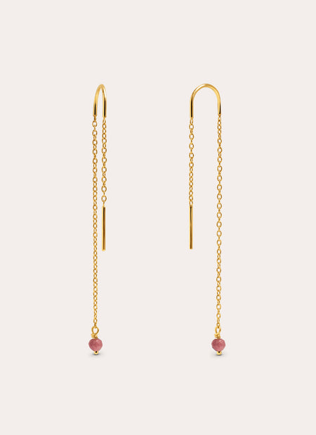 Drop Pink Gold Earrings