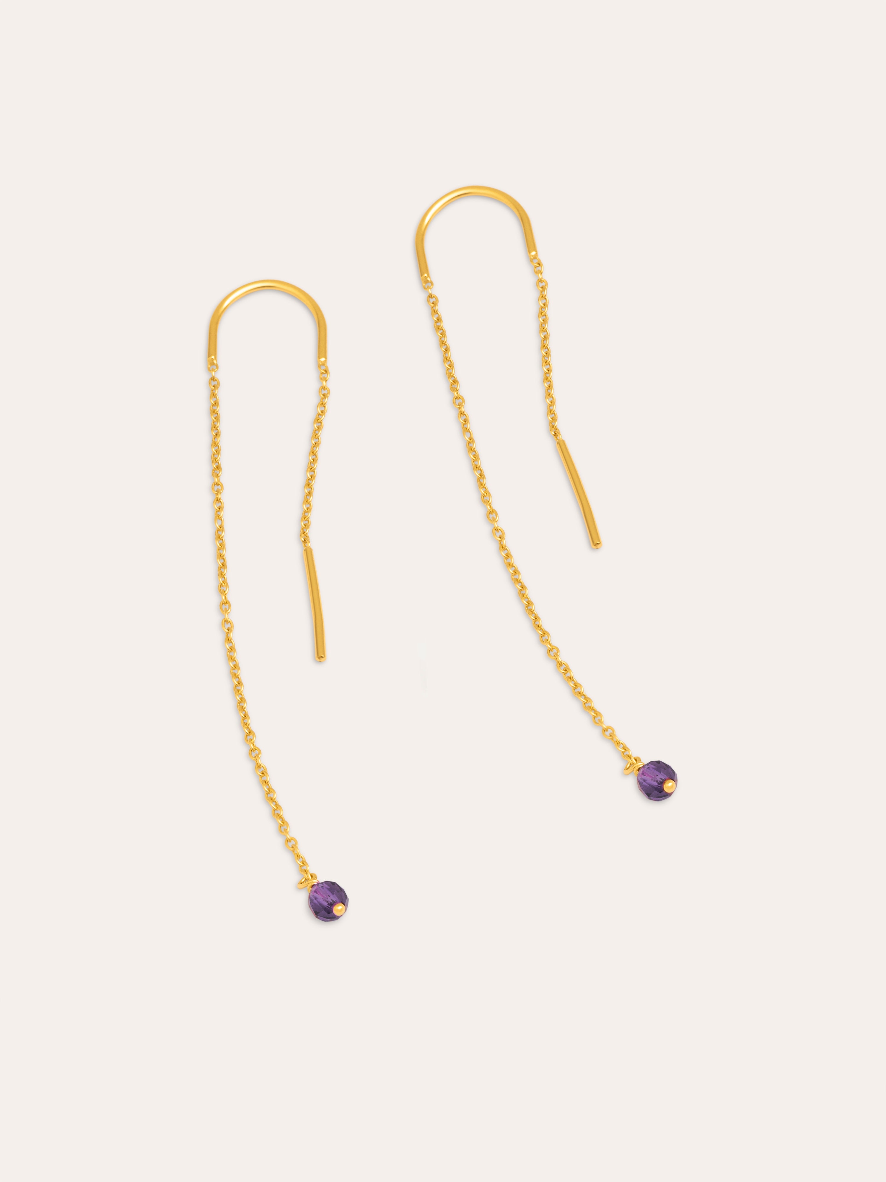 Drop Raspberry Gold Earrings