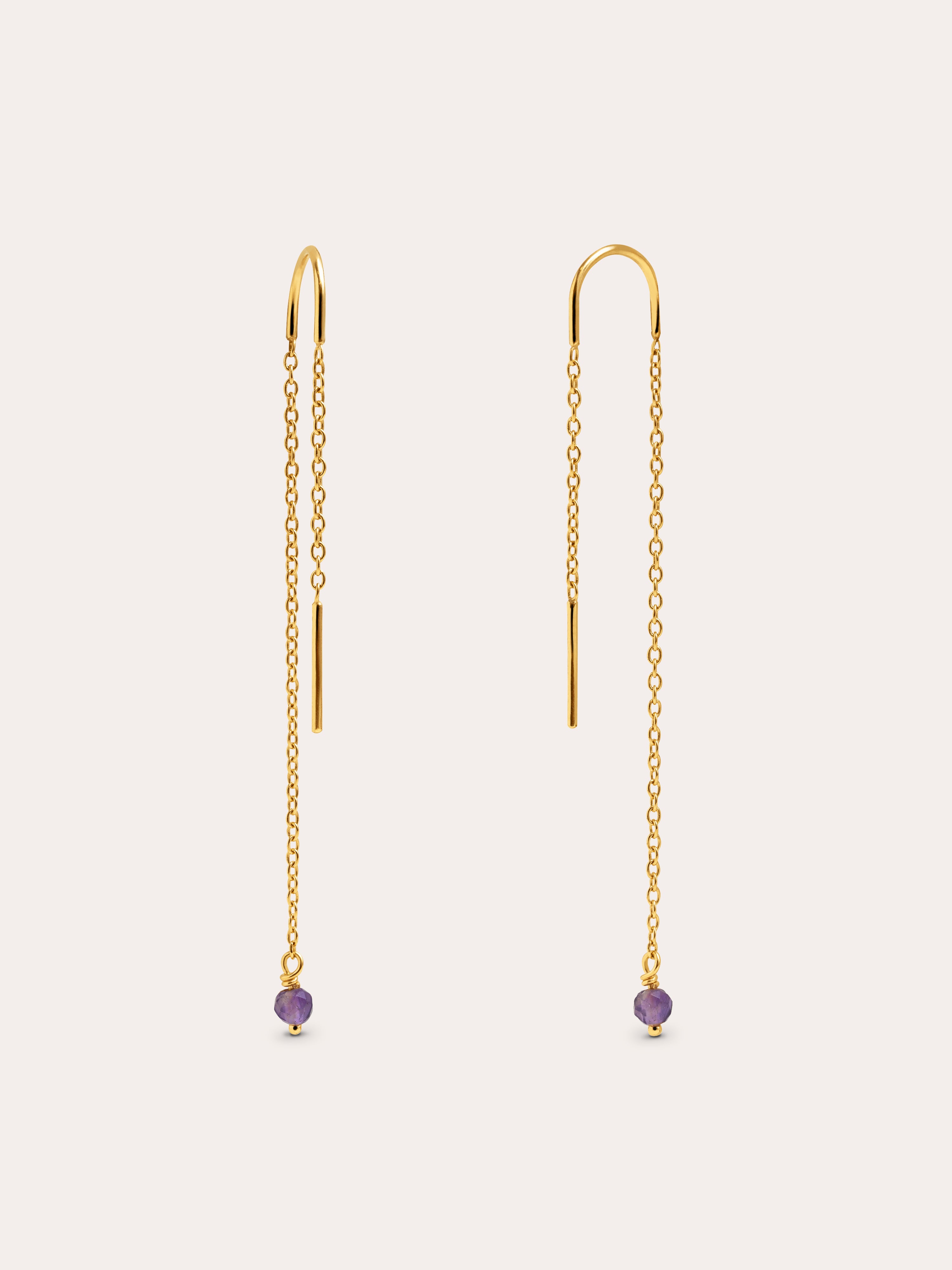 Drop Raspberry Gold Earrings