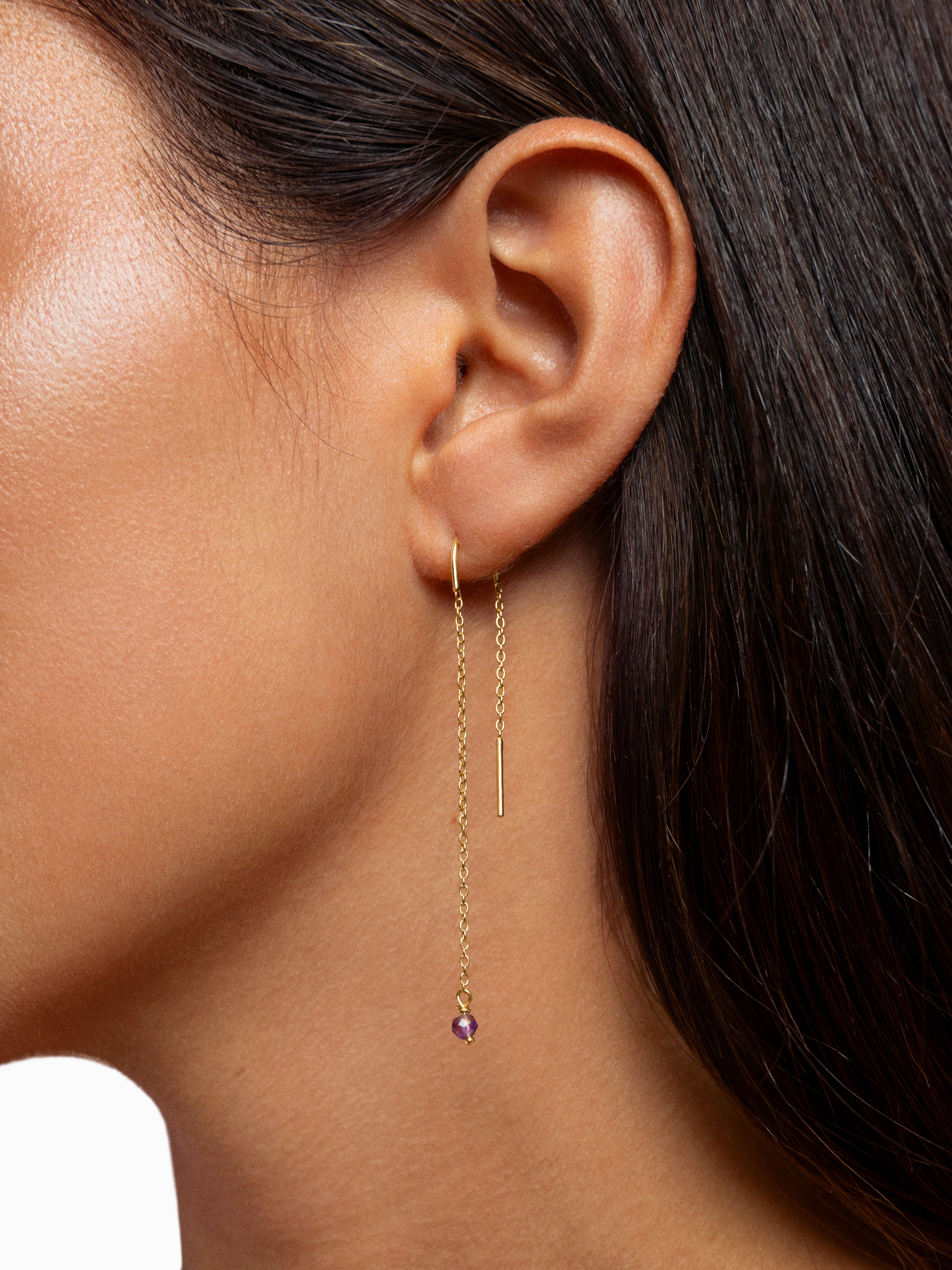 Drop Raspberry Gold Earrings
