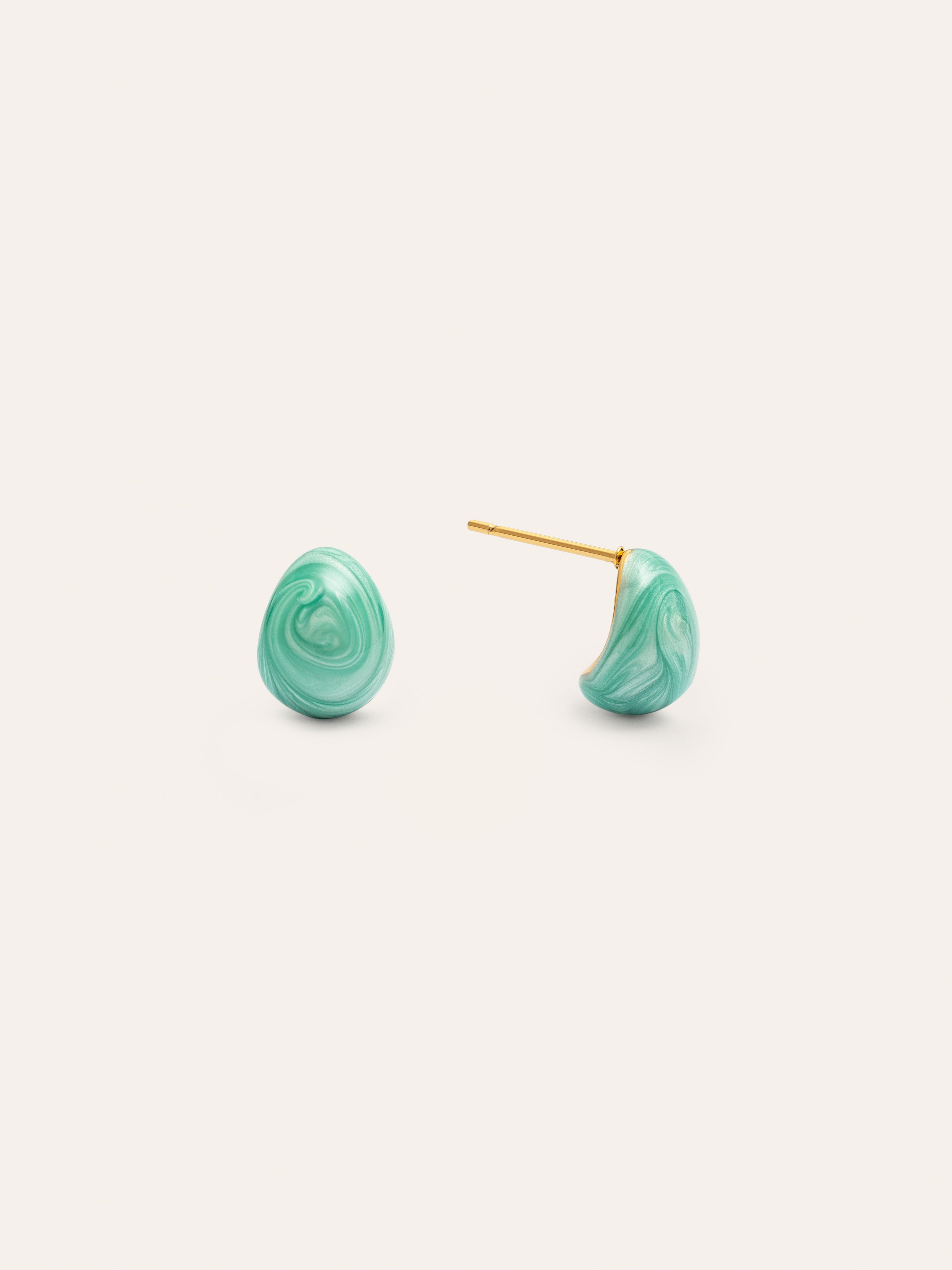 Alea Drop Enamel Stainless Steel Gold Earrings