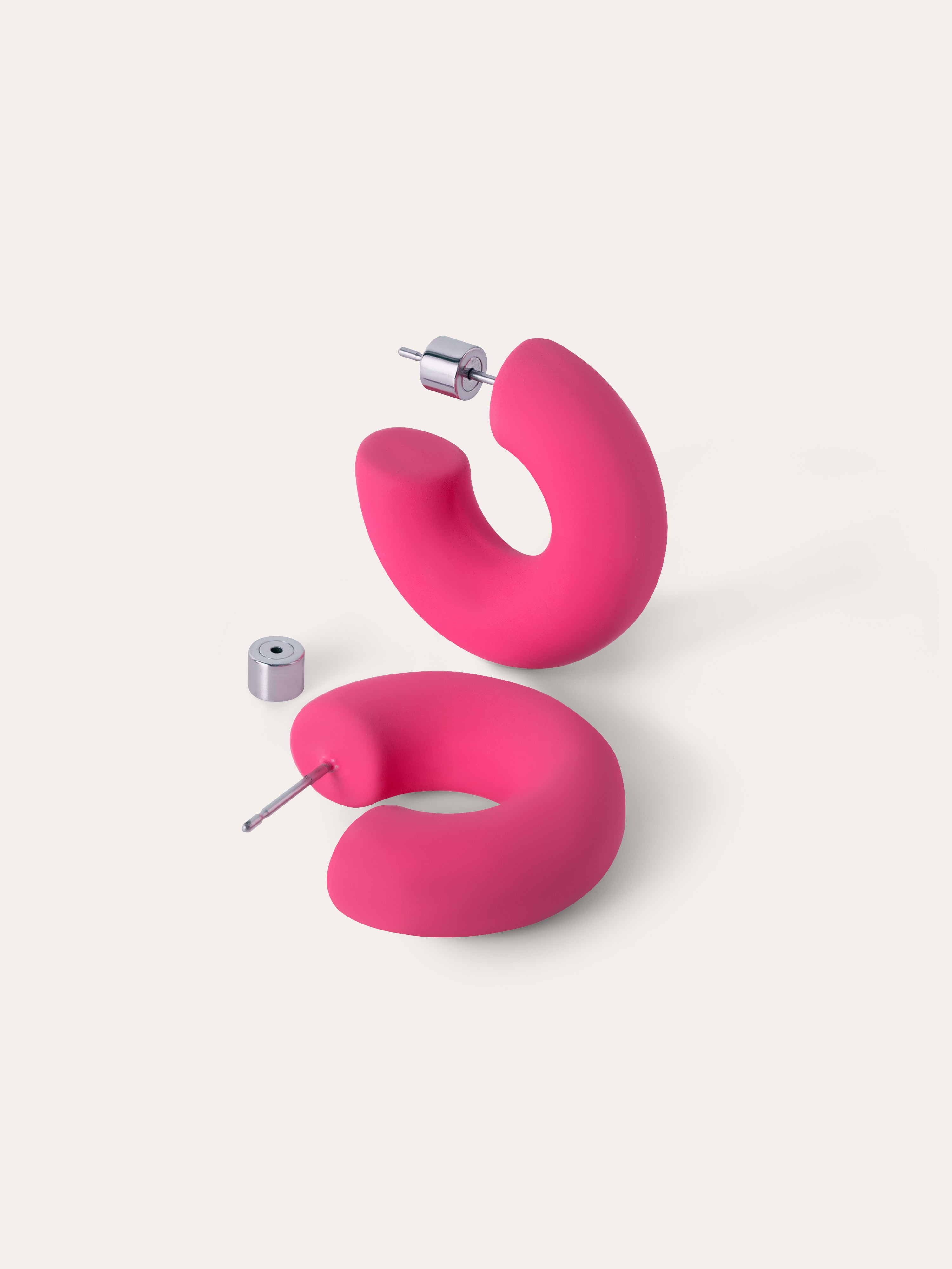 Gummy Pink Stainless Steel Earrings