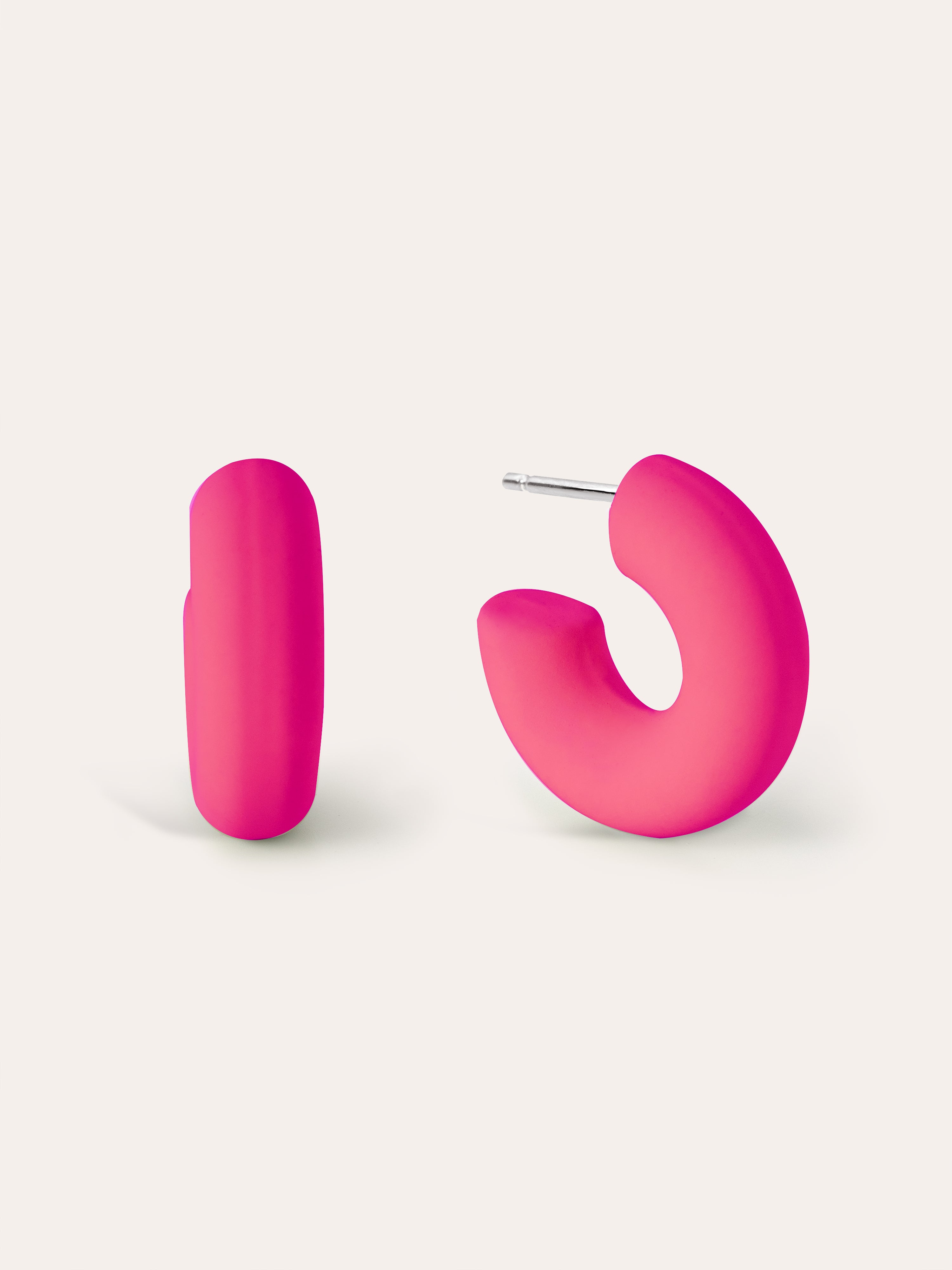 Gummy Pink Stainless Steel Earrings