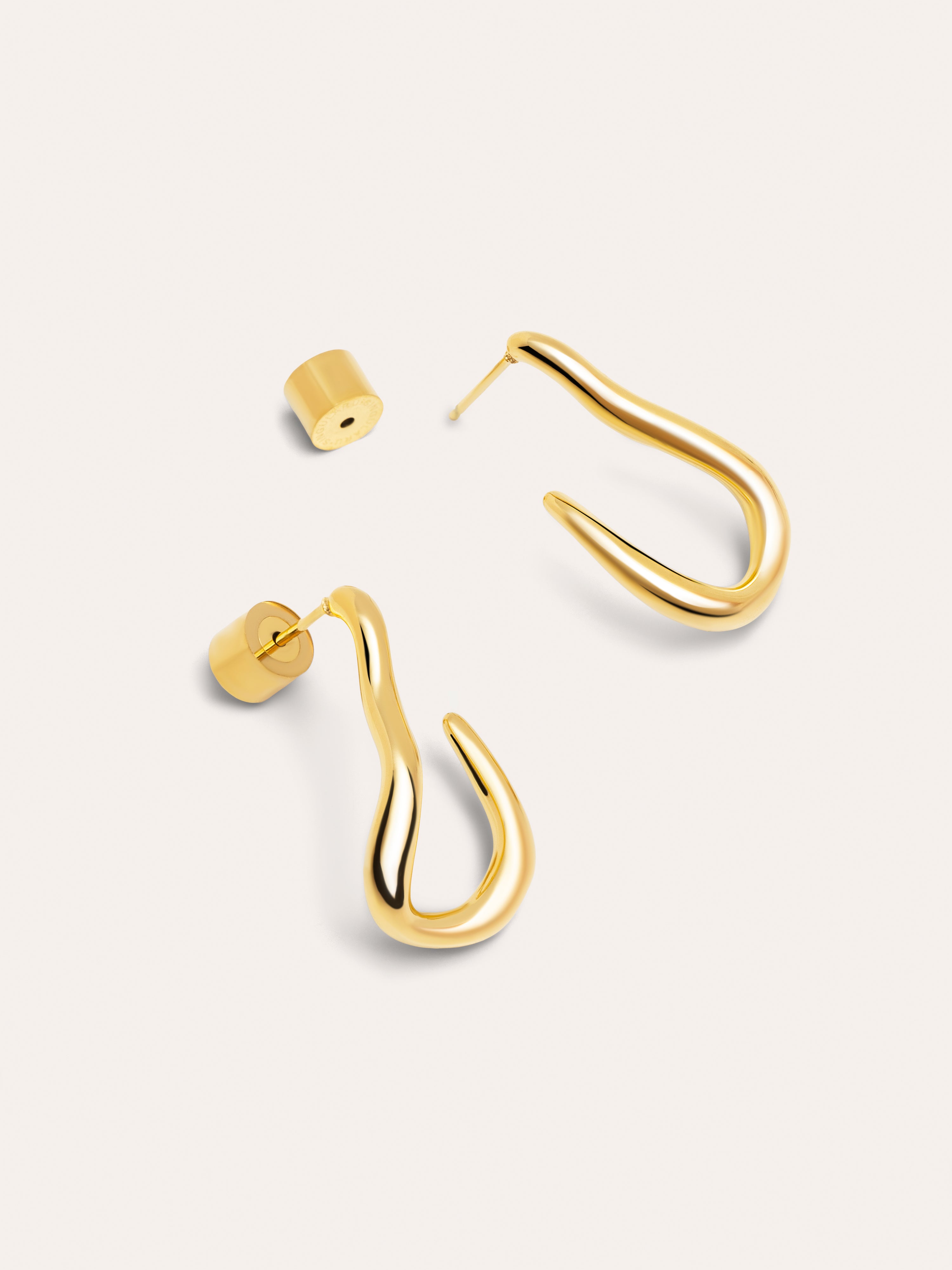 Organic Hook Gold Earrings