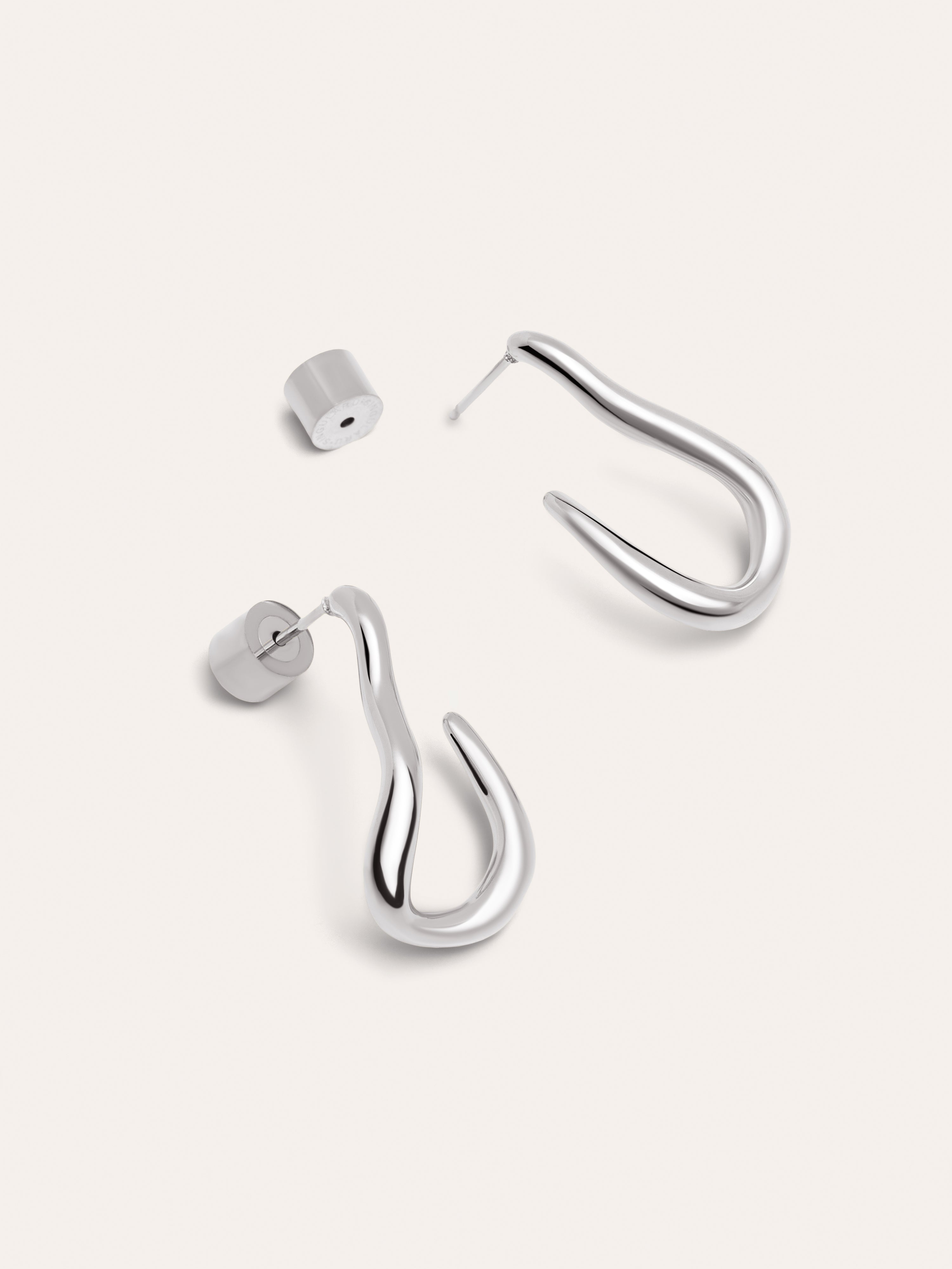 Organic Hook Stainless Steel Hoop Earrings