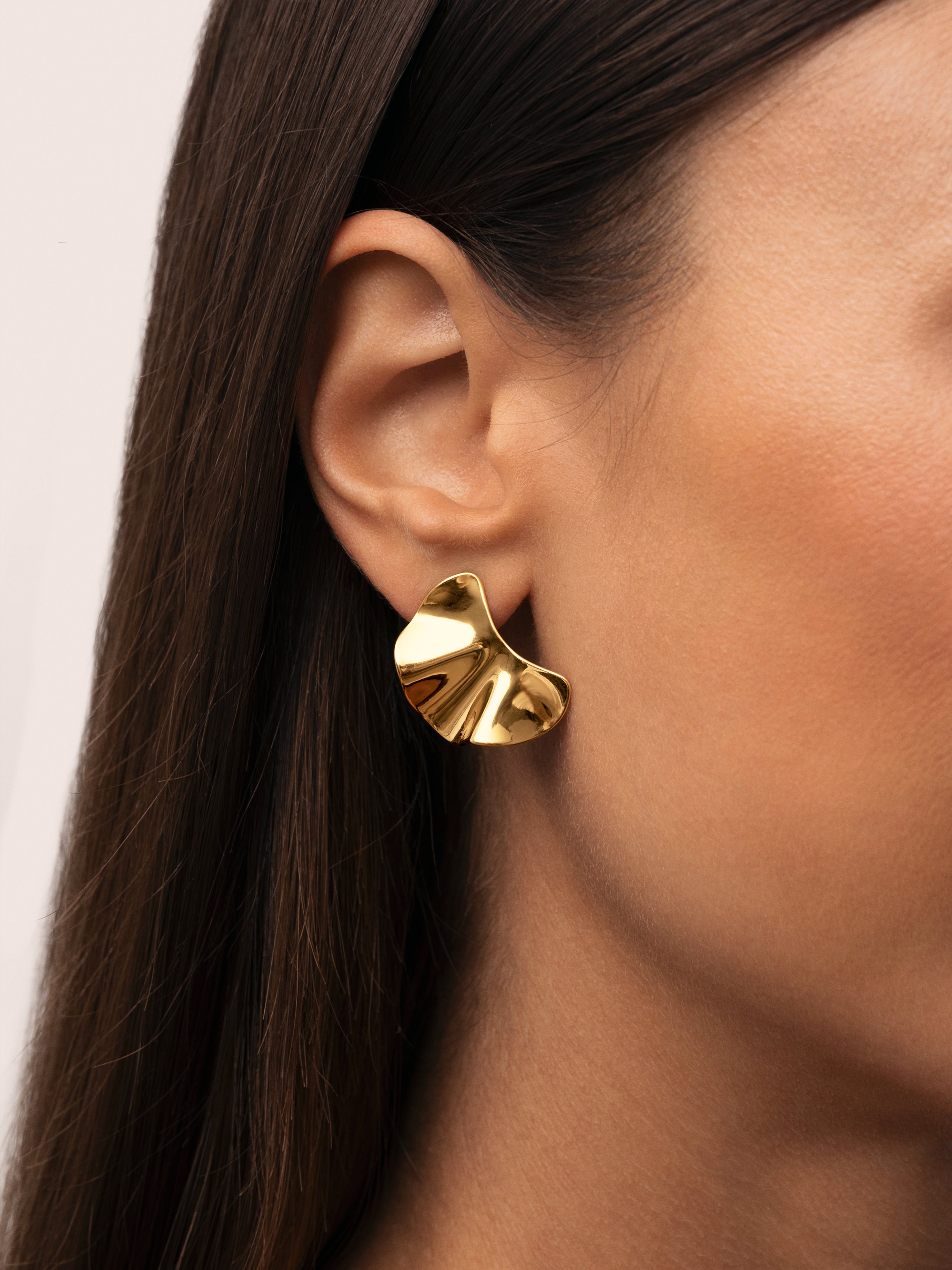Lora Stainless Steel Gold Earrings