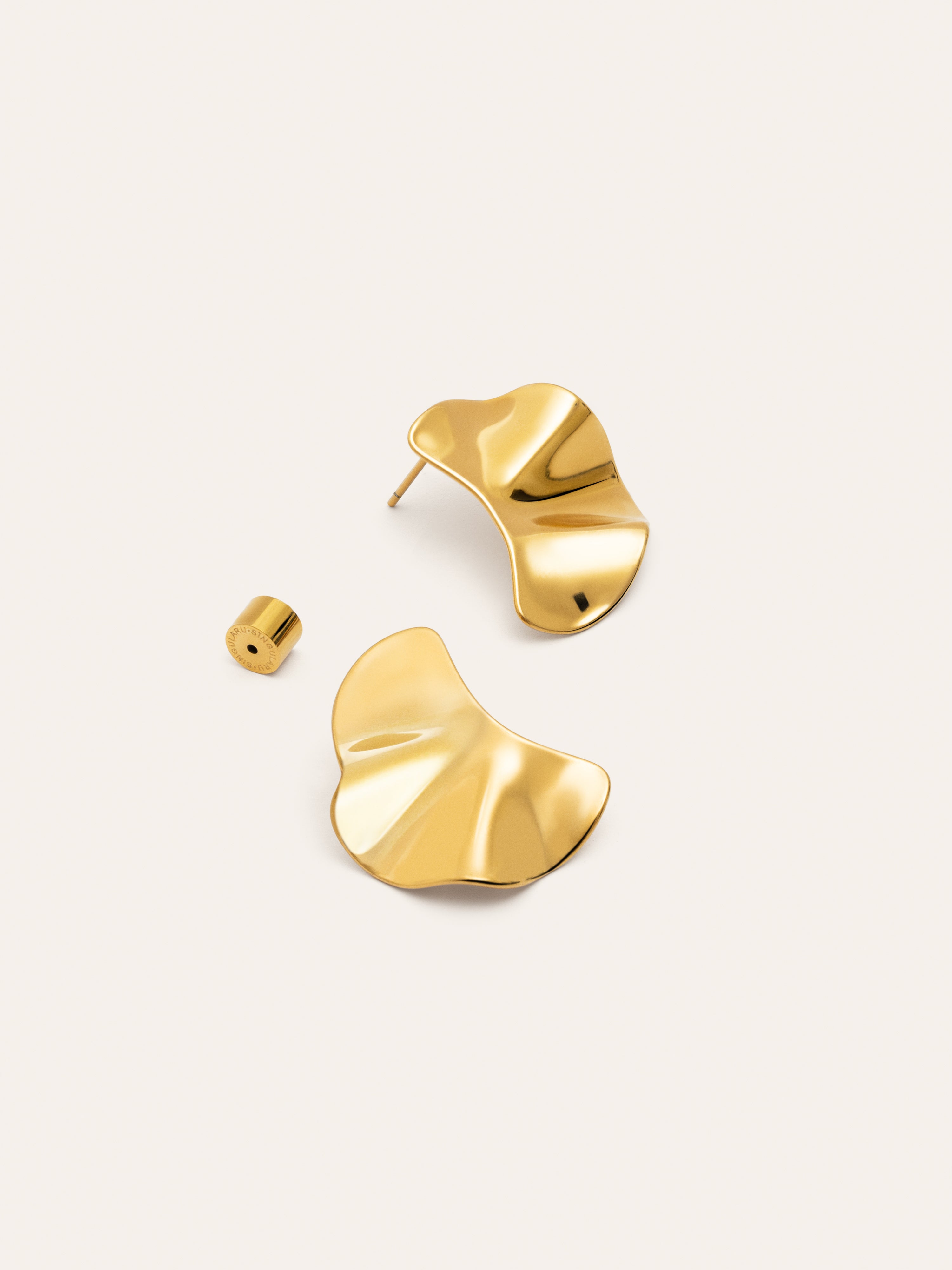Lora Stainless Steel Gold Earrings