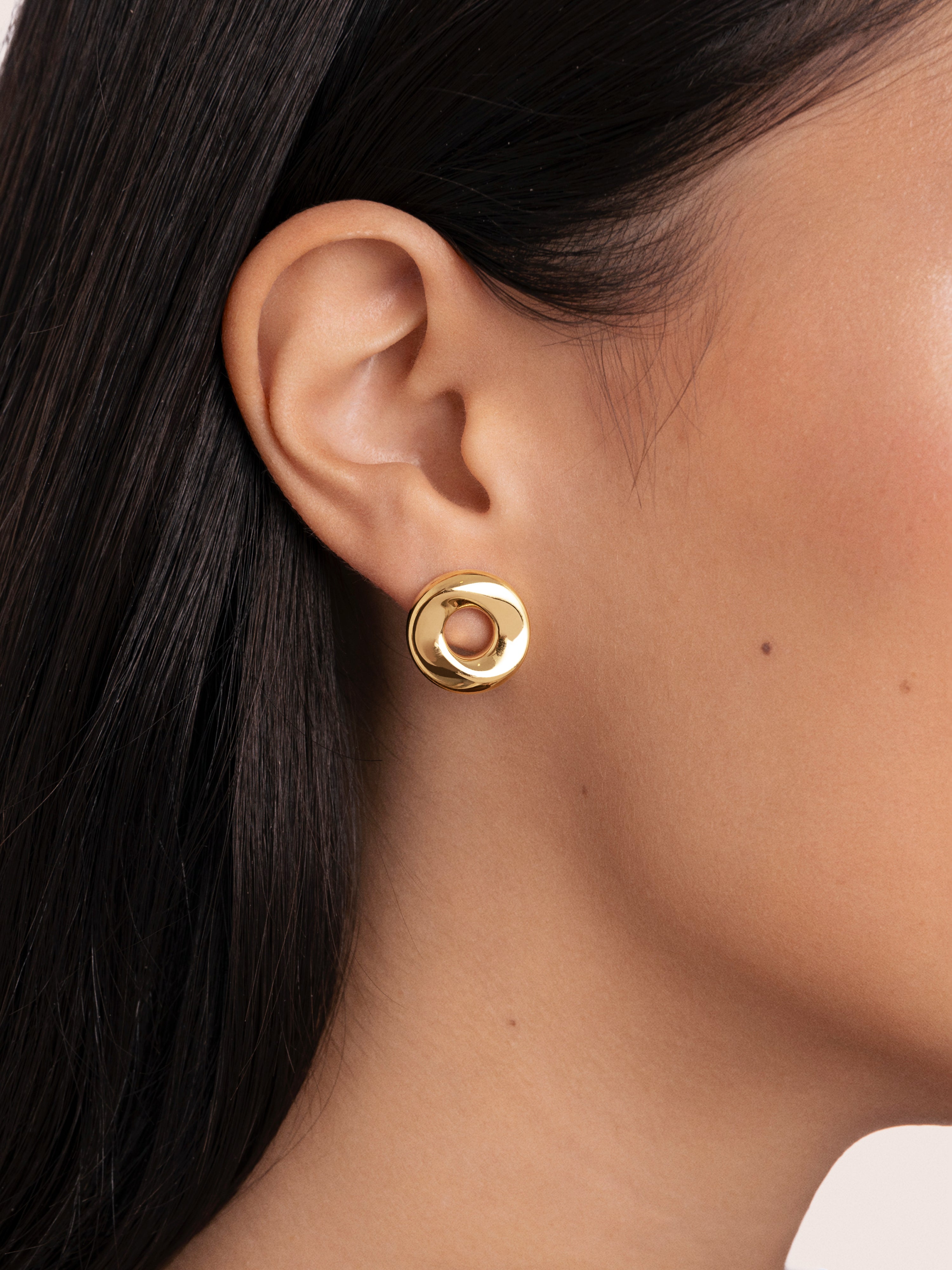 Orbit Stainless Steel Gold Earrings